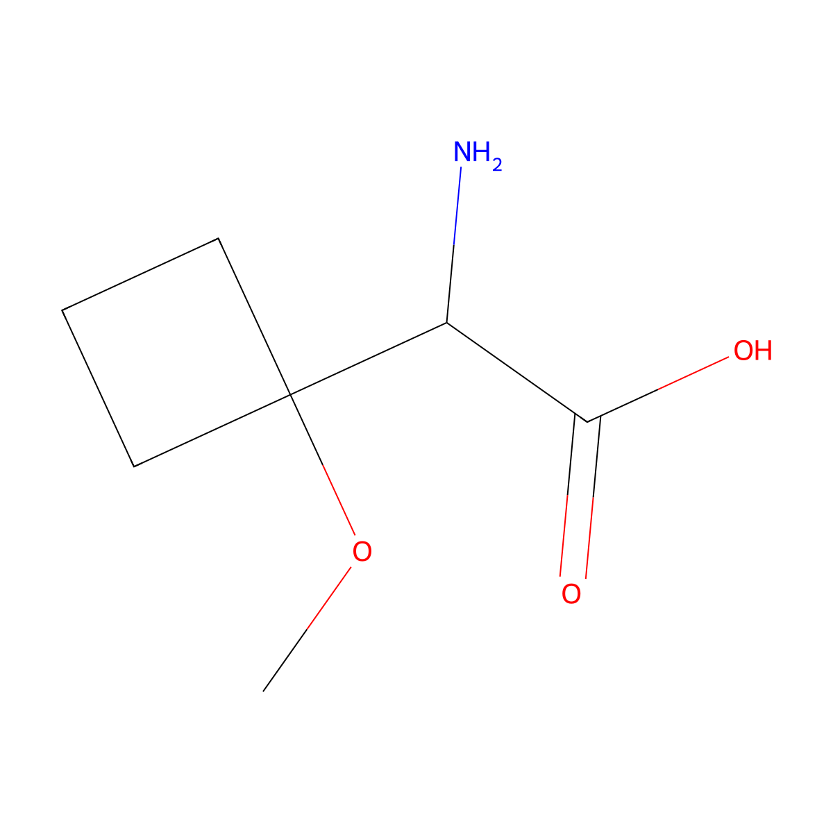 2-Amino-2-(1-methoxycyclobutyl)acetic acid molecular structure, CAS 1803566-13-3