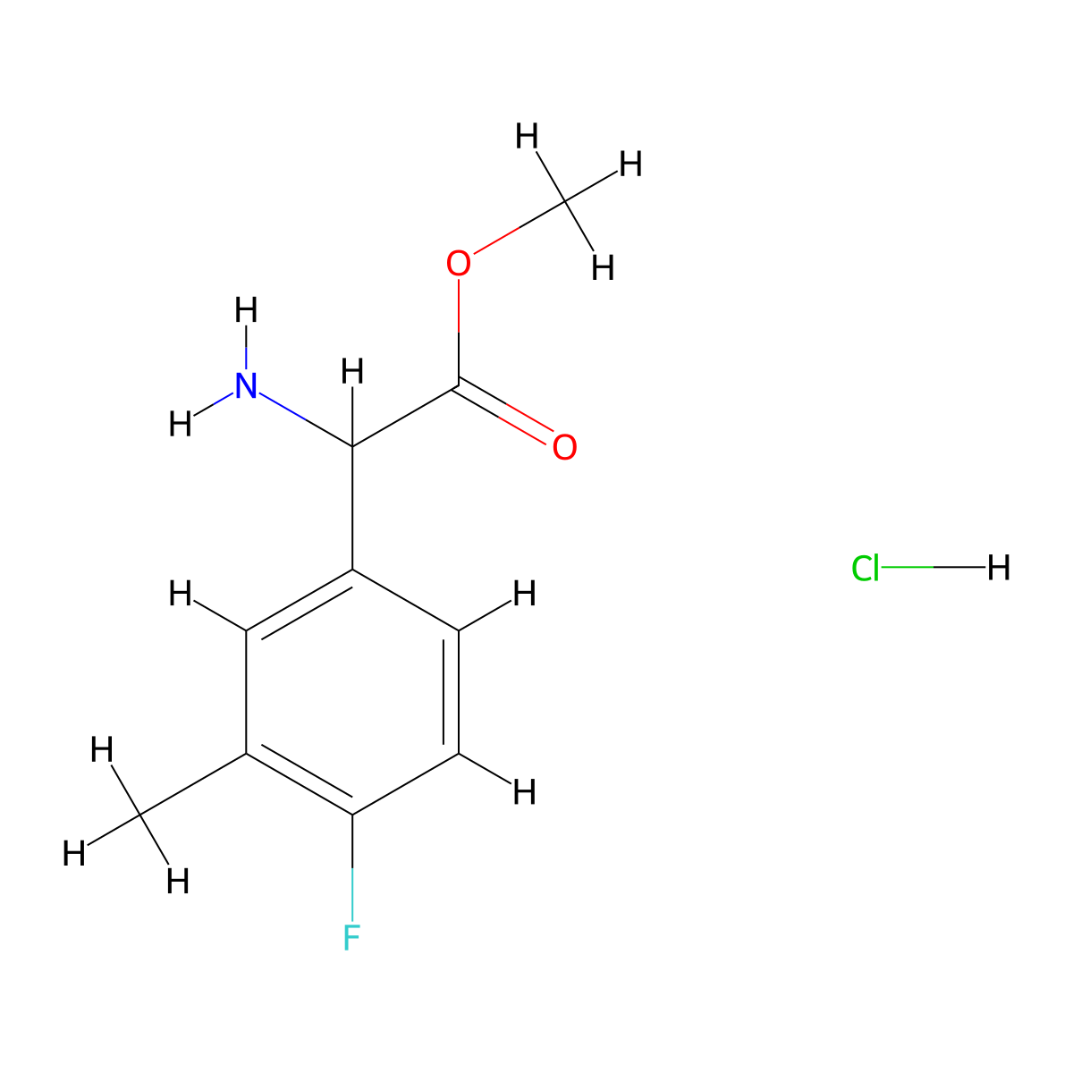 Methyl 2-amino-2-(4-fluoro-3-methylphenyl)acetate hydrochloride molecular structure, CAS 1803566-22-4