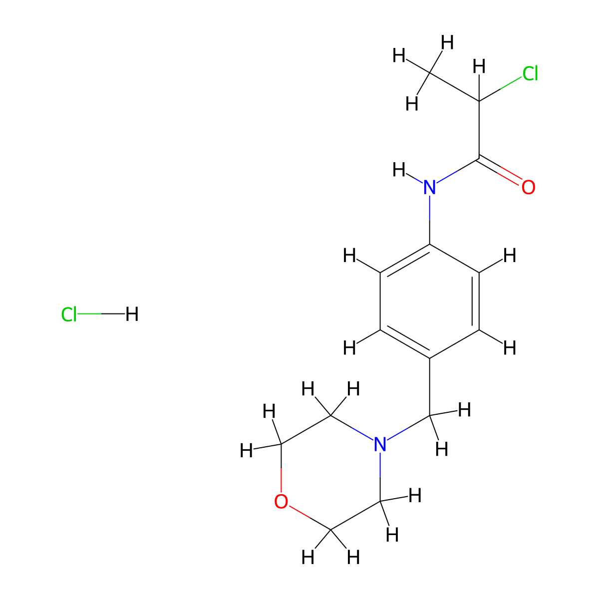 2-chloro-N-[4-(morpholin-4-ylmethyl)phenyl]propanamide hydrochloride molecular structure, CAS 1803566-26-8