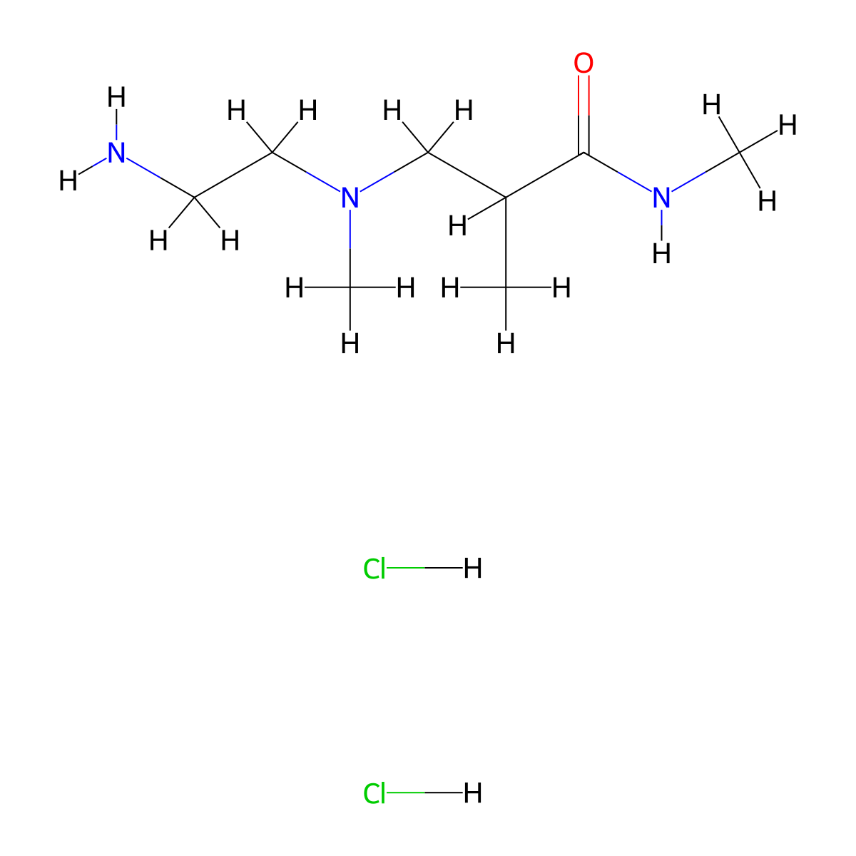3-[(2-aminoethyl)(methyl)amino]-N,2-dimethylpropanamide dihydrochloride molecular structure, CAS 1803566-27-9
