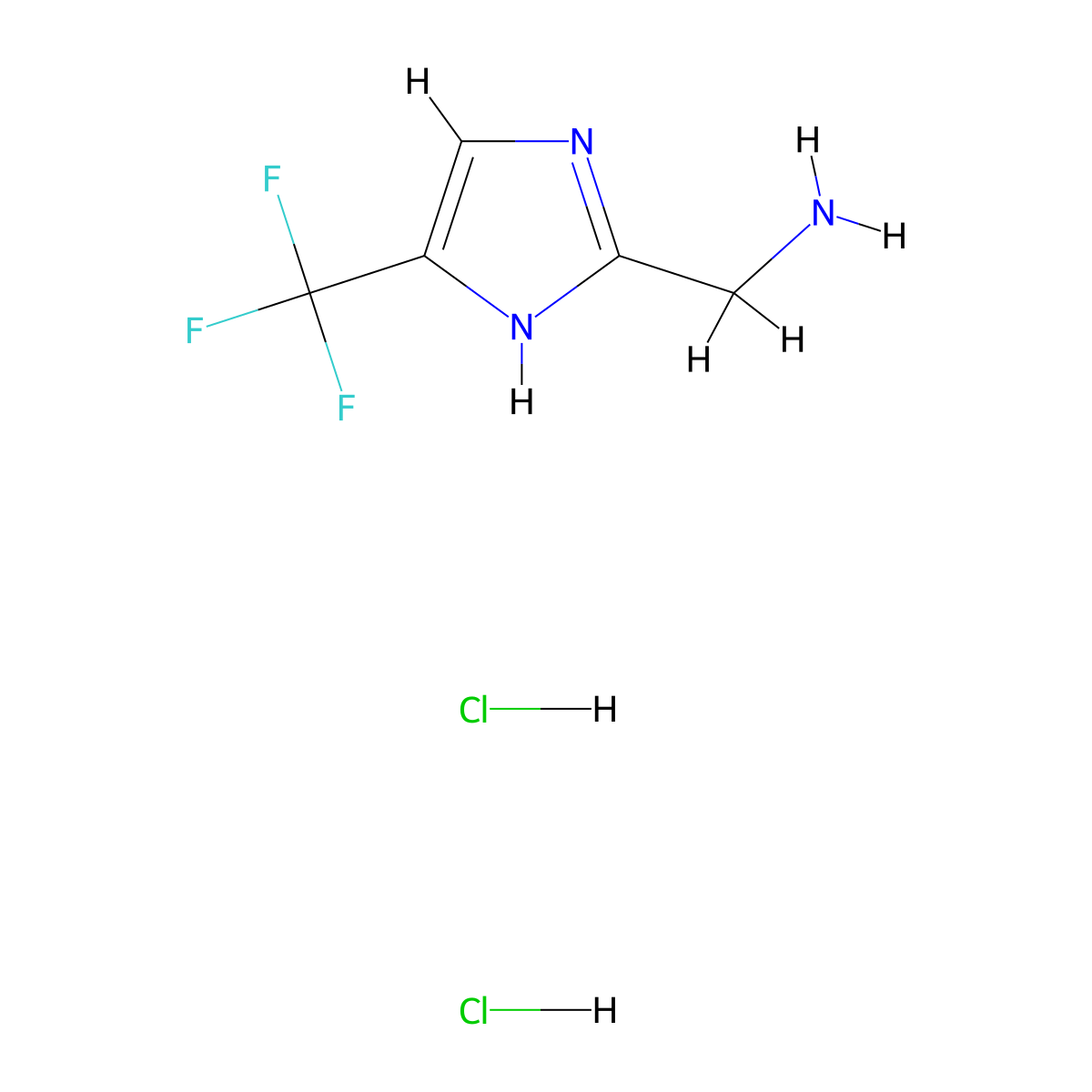 [4-(trifluoromethyl)-1H-imidazol-2-yl]methanamine dihydrochloride molecular structure, CAS 1803566-29-1