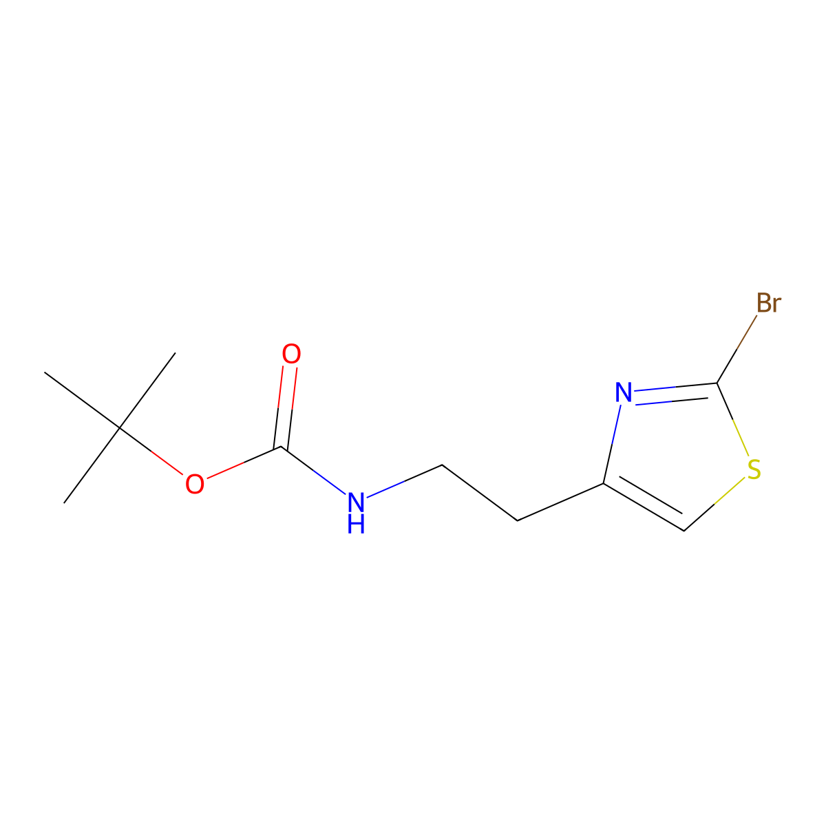 tert-butyl N-[2-(2-bromo-1,3-thiazol-4-yl)ethyl]carbamate molecular structure, CAS 1803566-31-5