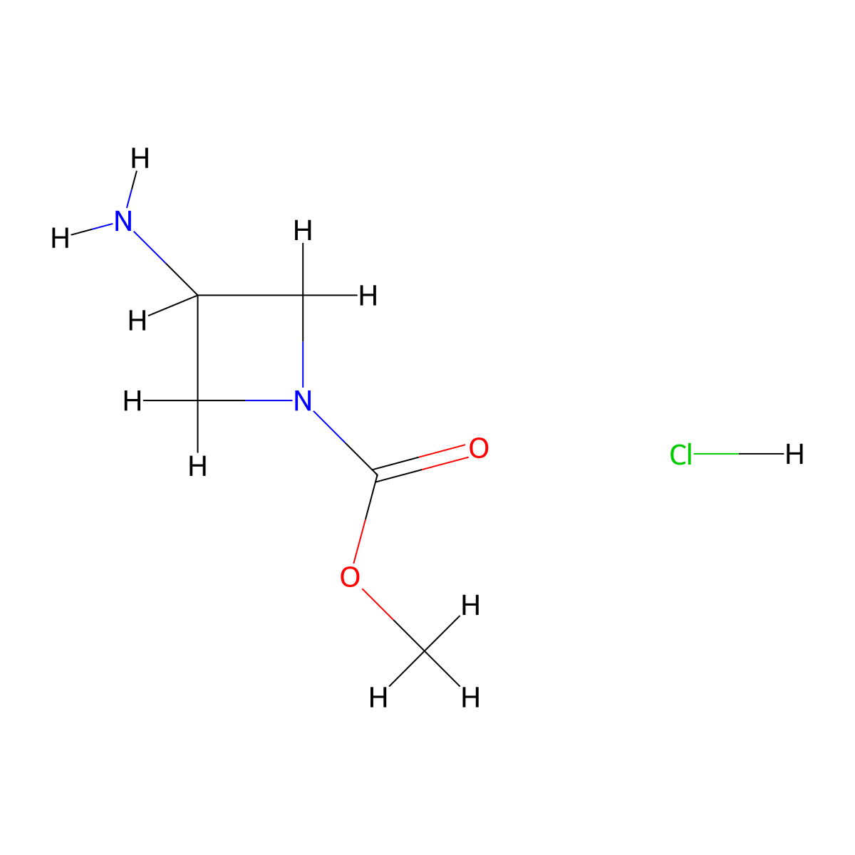 Methyl 3-aminoazetidine-1-carboxylate hydrochloride molecular structure, CAS 1803566-32-6
