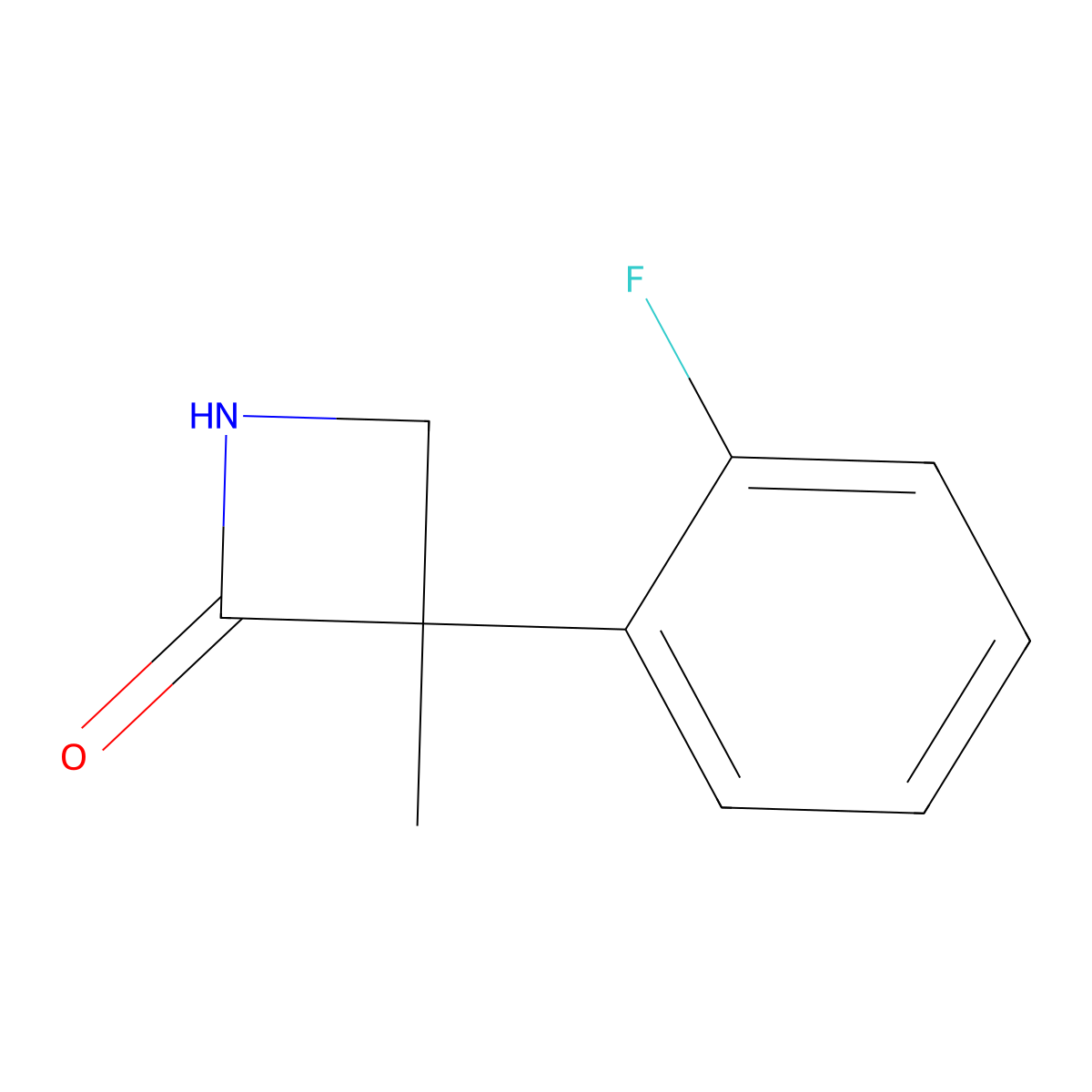 3-(2-Fluorophenyl)-3-methylazetidin-2-one molecular structure, CAS 1803566-33-7