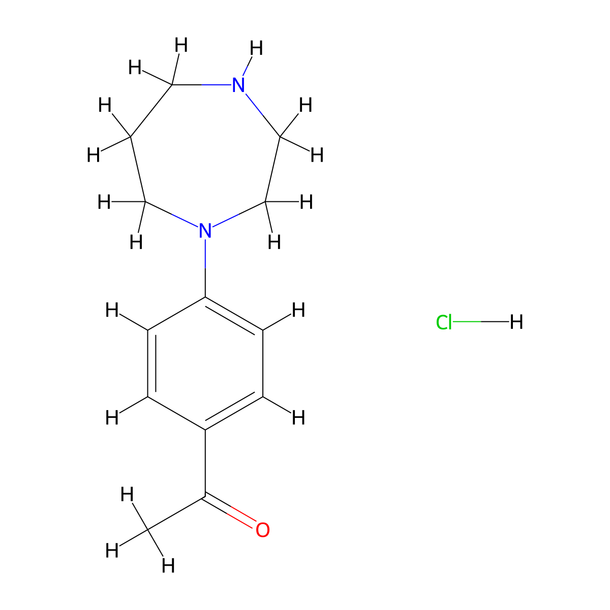 1-[4-(1,4-Diazepan-1-yl)phenyl]ethan-1-one hydrochloride molecular structure, CAS 1803566-48-4