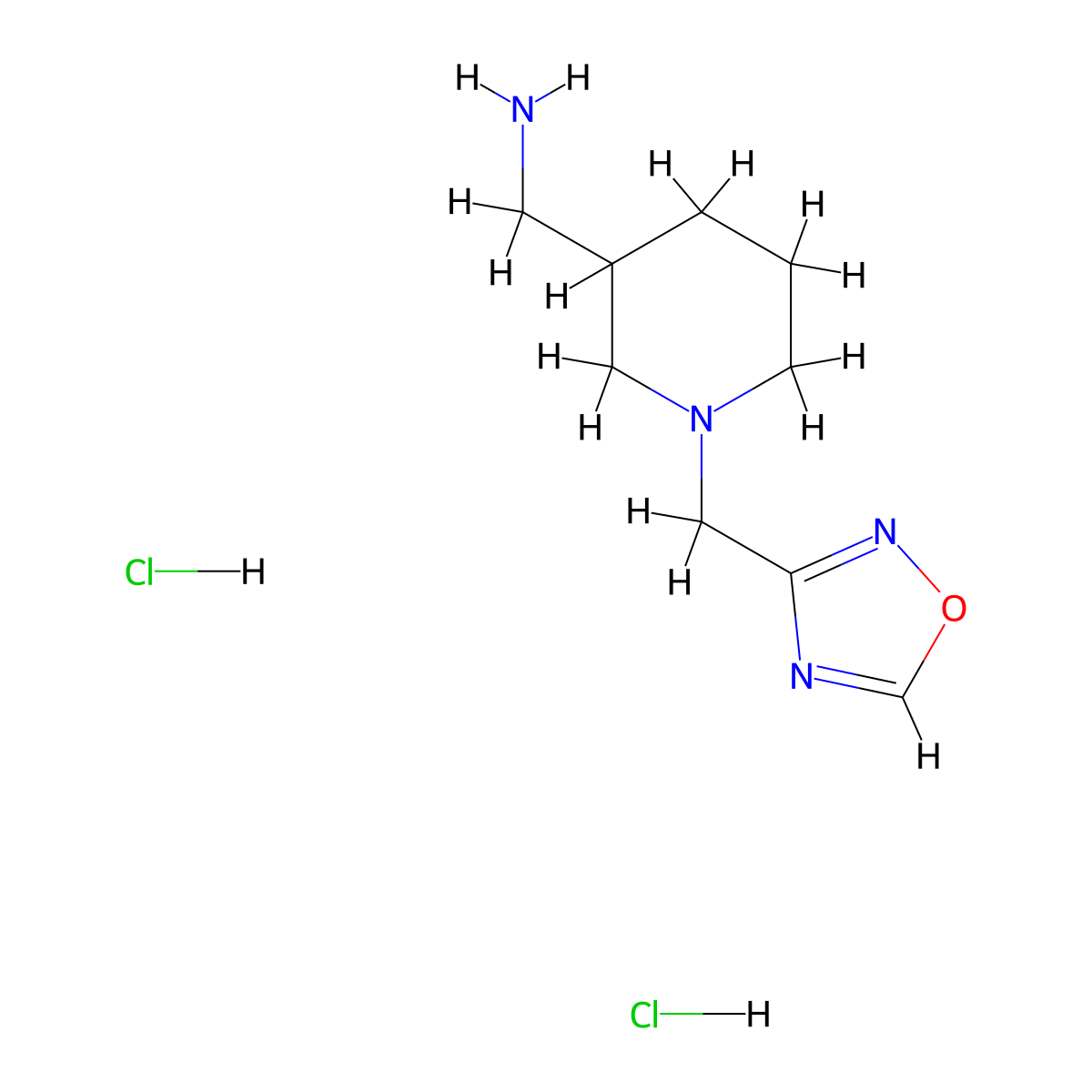 [1-(1,2,4-Oxadiazol-3-ylmethyl)piperidin-3-yl]methanamine dihydrochloride molecular structure, CAS 1803566-58-6