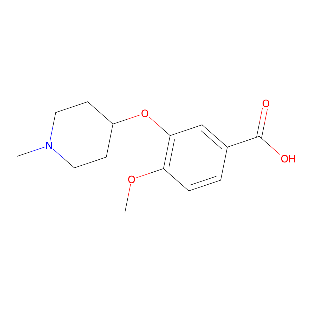 4-Methoxy-3-[(1-methylpiperidin-4-yl)oxy]benzoic acid molecular structure, CAS 1803566-59-7