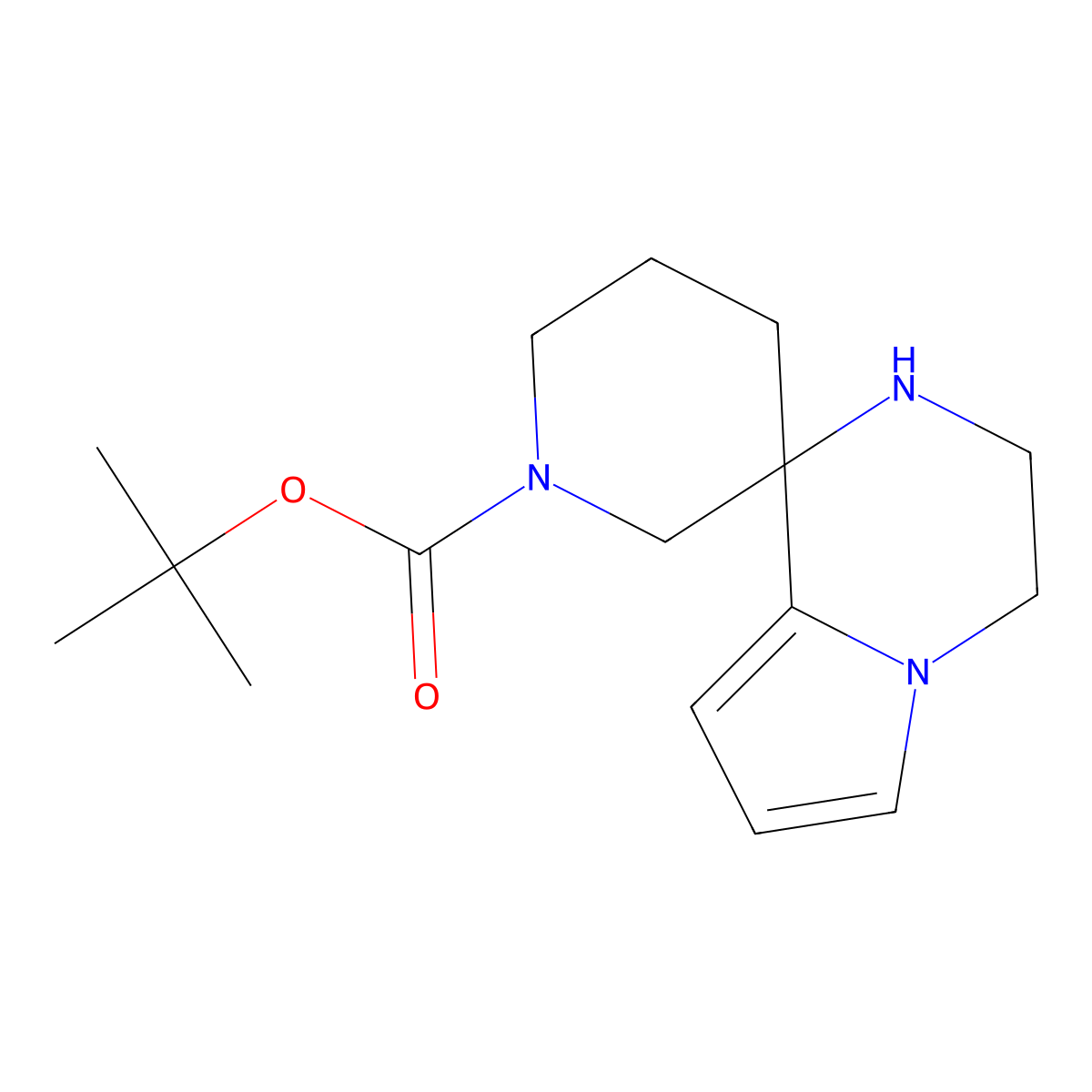 tert-butyl 3',4'-dihydro-2'H-spiro[piperidine-3,1'-pyrrolo[1,2-a]pyrazine]-1-carboxylate molecular structure, CAS 1803566-61-1