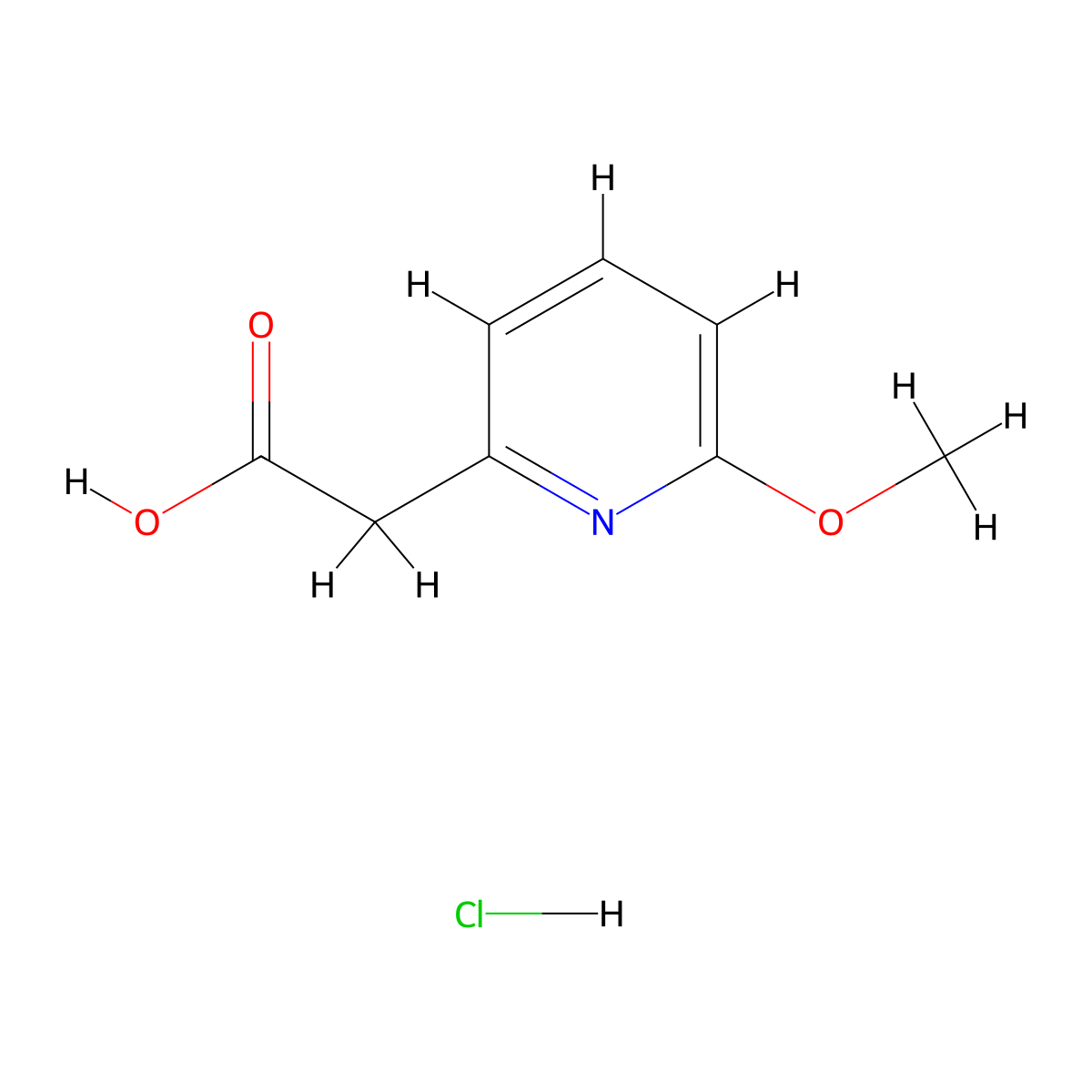 2-(6-Methoxypyridin-2-yl)acetic acid hydrochloride molecular structure, CAS 1803566-68-8