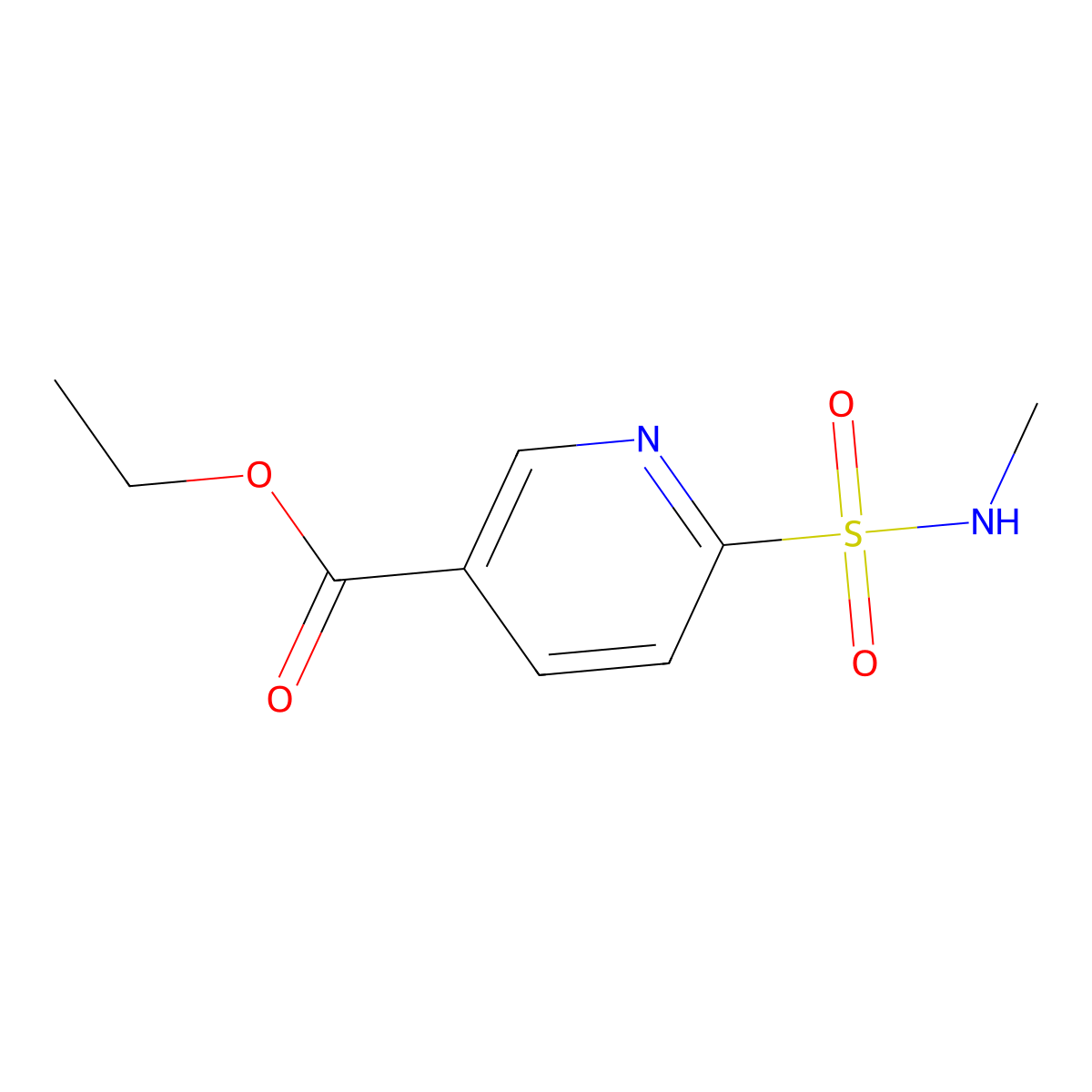Ethyl 6-(methylsulfamoyl)pyridine-3-carboxylate molecular structure, CAS 1803566-71-3