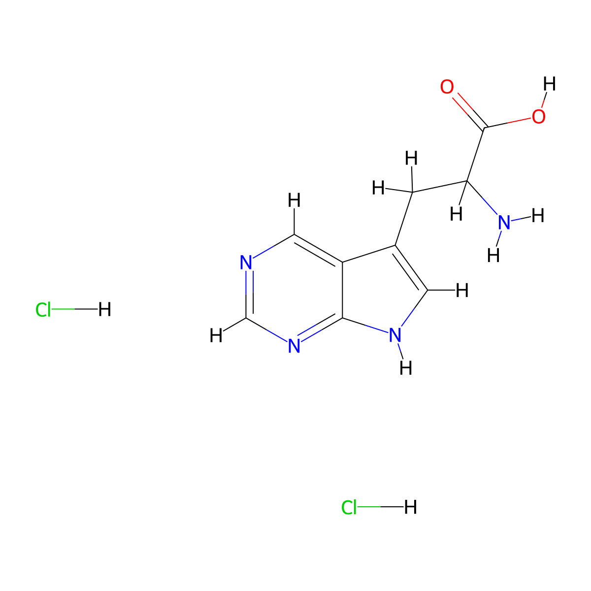 2-amino-3-{7H-pyrrolo[2,3-d]pyrimidin-5-yl}propanoic acid dihydrochloride molecular structure, CAS 1803566-78-0