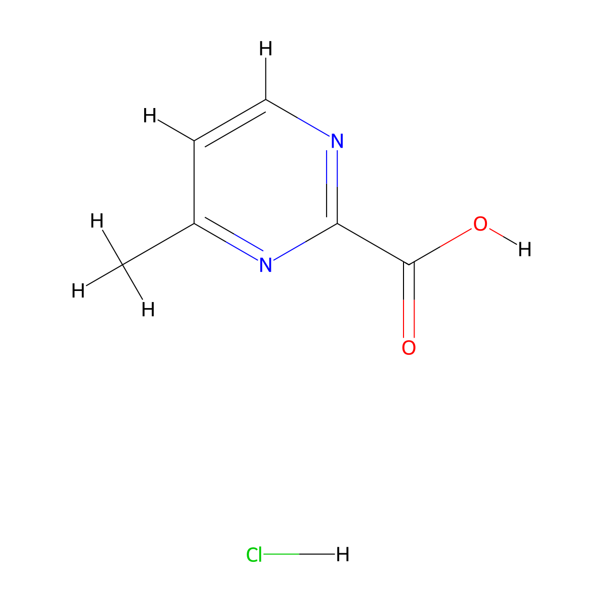 4-Methylpyrimidine-2-carboxylic acid hydrochloride molecular structure, CAS 1803566-79-1