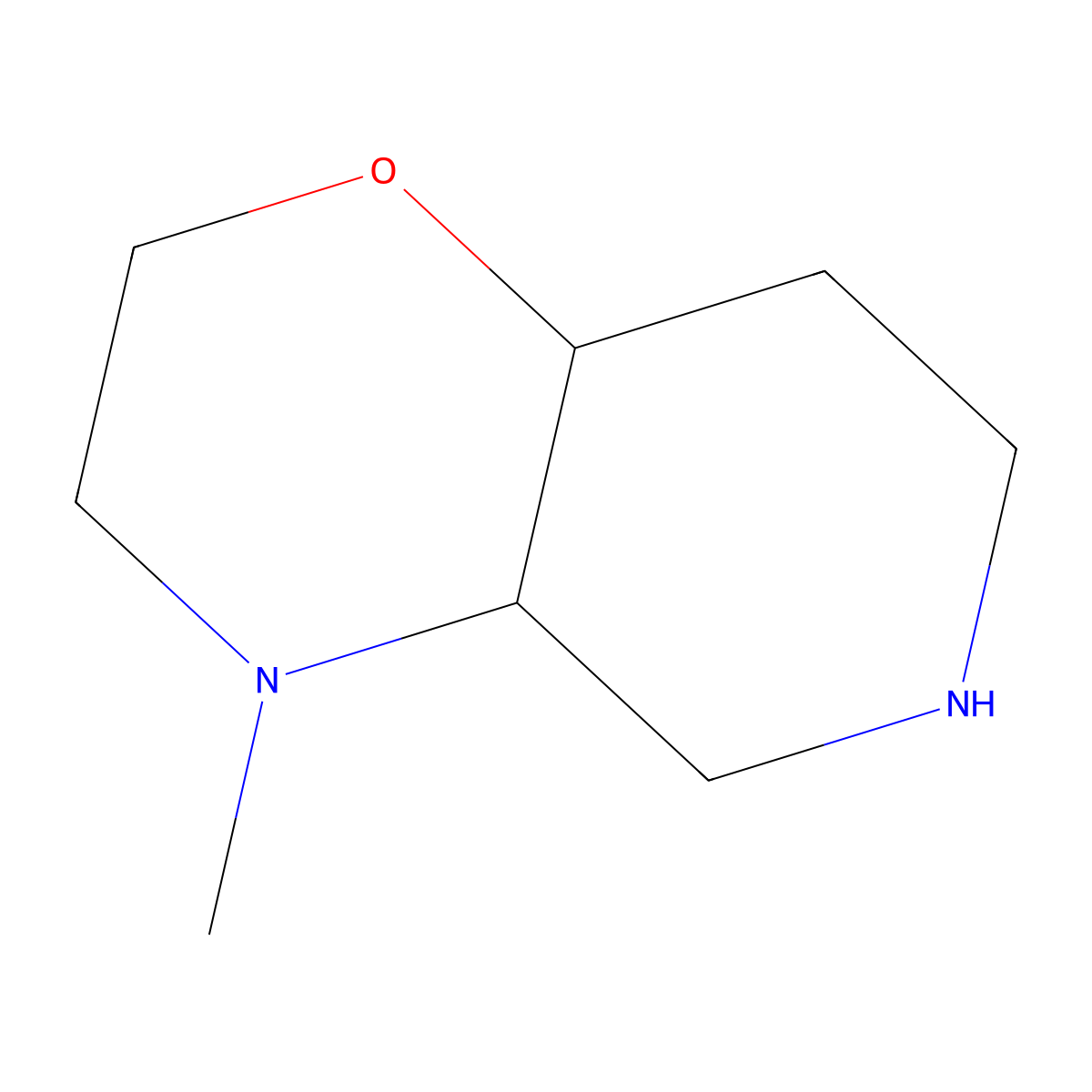 4-methyl-octahydro-2H-pyrido[4,3-b]morpholine molecular structure, CAS 1803566-87-1