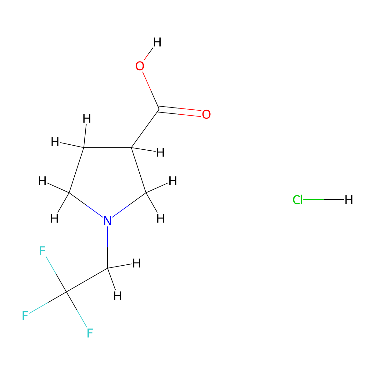 1-(2,2,2-Trifluoroethyl)pyrrolidine-3-carboxylic acid hydrochloride molecular structure, CAS 1803566-91-7