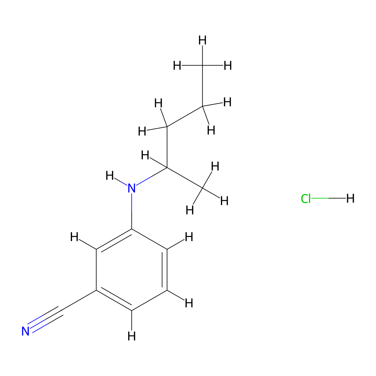 3-[(Pentan-2-yl)amino]benzonitrile hydrochloride molecular structure, CAS 1803566-95-1