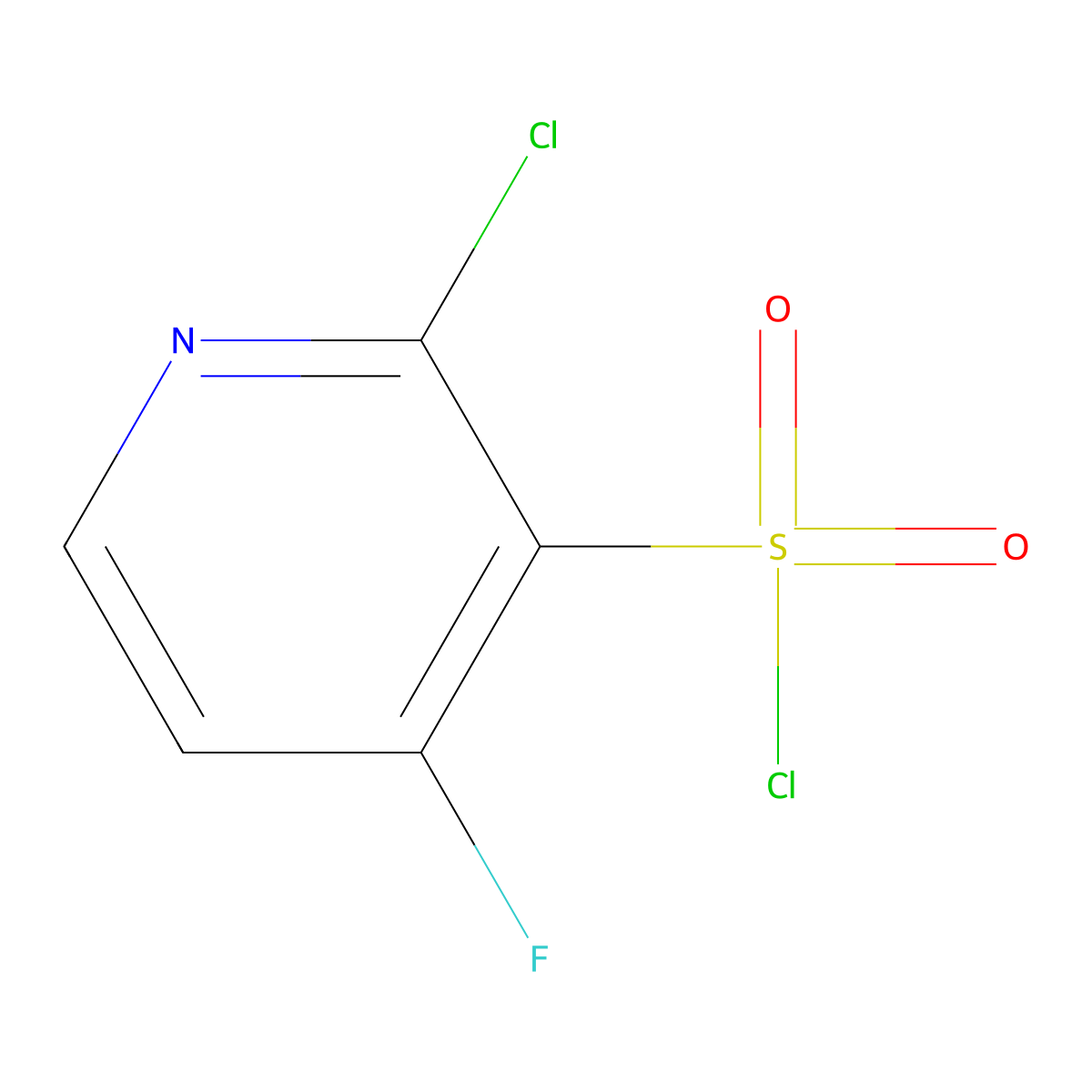 2-Chloro-4-fluoropyridine-3-sulfonyl chloride molecular structure, CAS 1803567-06-7