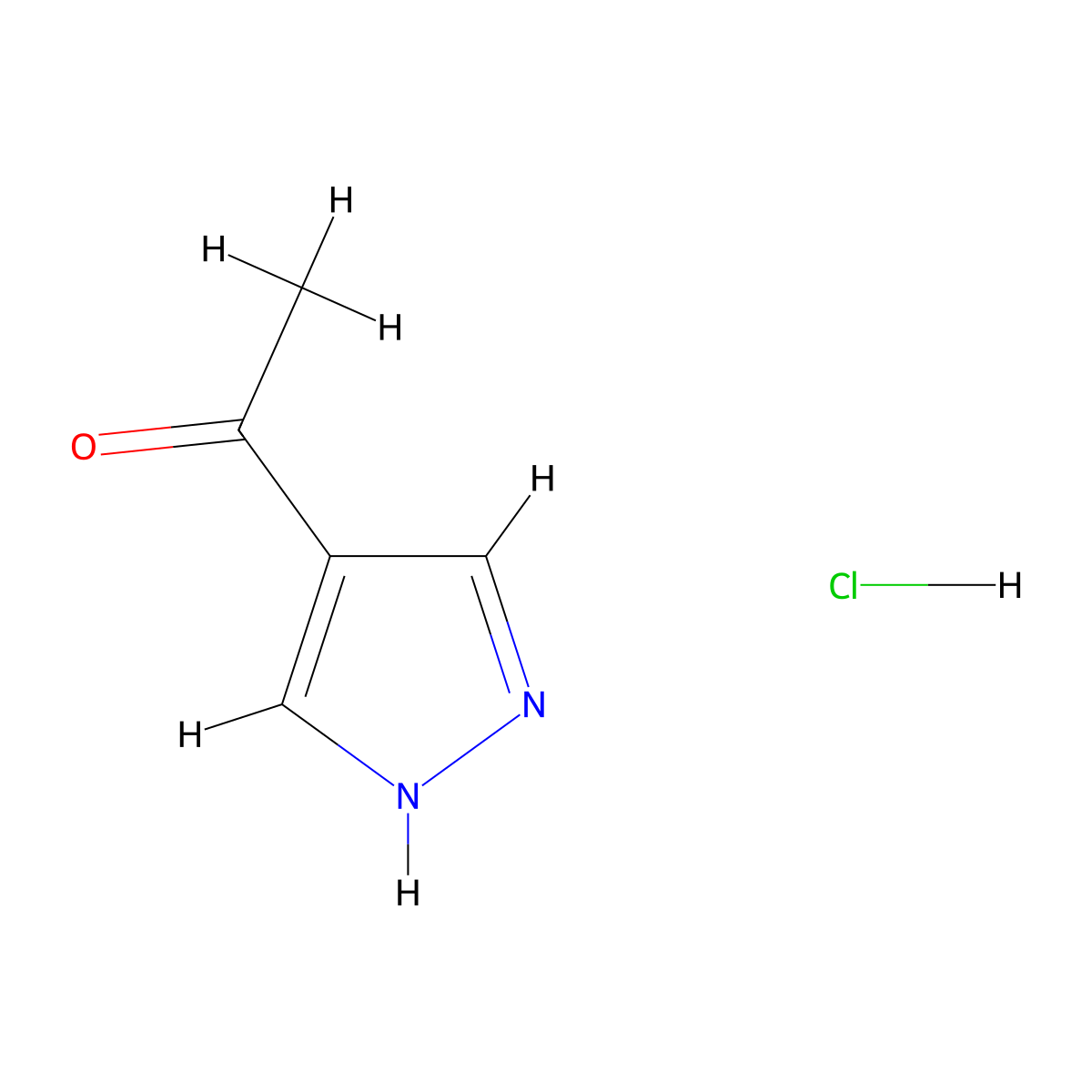 1-(1H-pyrazol-4-yl)ethan-1-one hydrochloride molecular structure, CAS 1803567-08-9