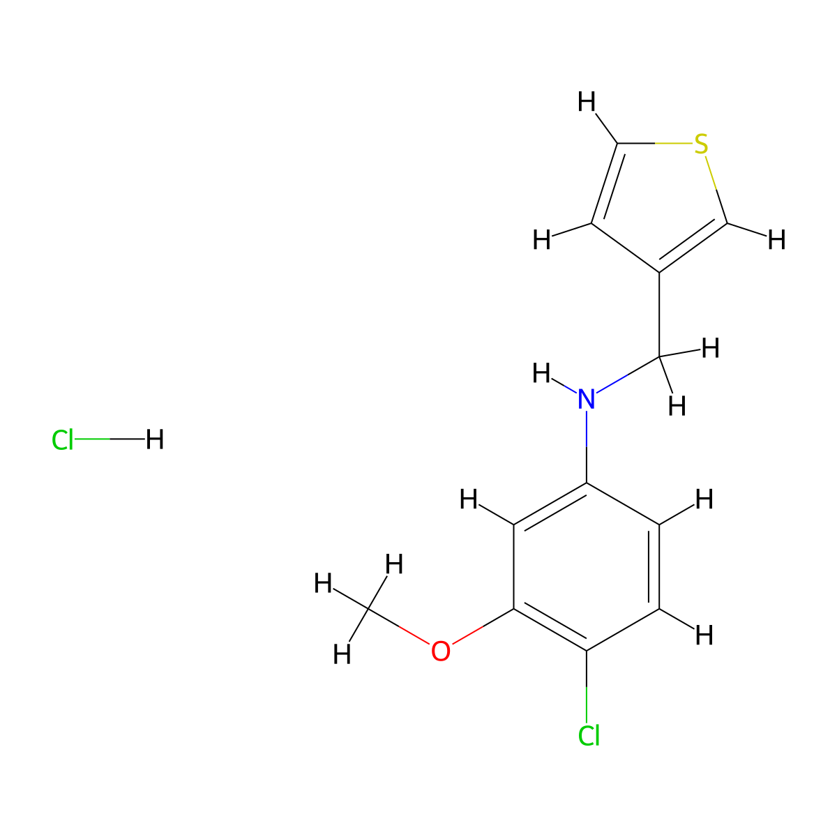 4-chloro-3-methoxy-N-(thiophen-3-ylmethyl)aniline hydrochloride molecular structure, CAS 1803567-12-5