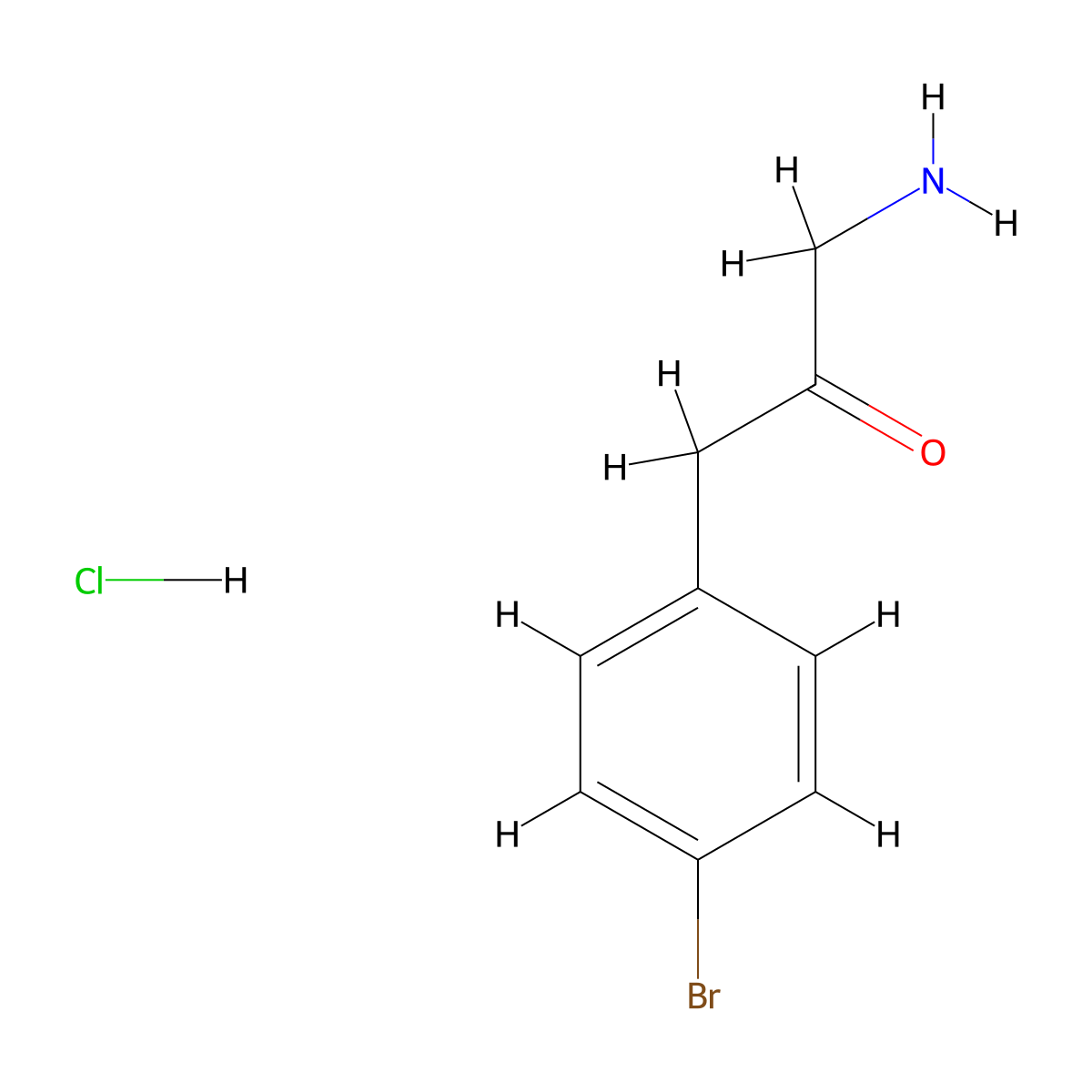 1-Amino-3-(4-bromophenyl)propan-2-one hydrochloride molecular structure, CAS 1803567-13-6