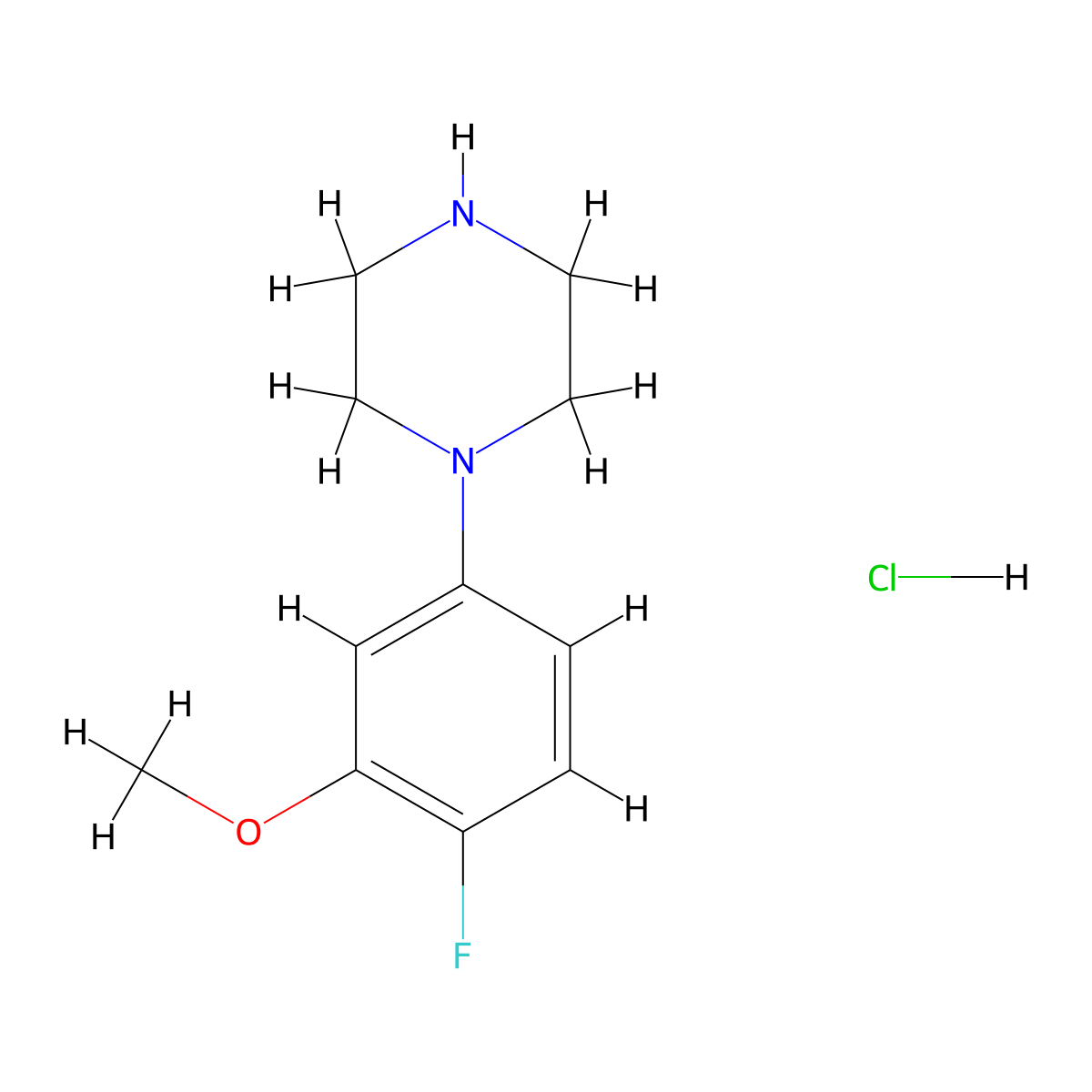 1-(4-Fluoro-3-methoxyphenyl)piperazine hydrochloride molecular structure, CAS 1803567-24-9