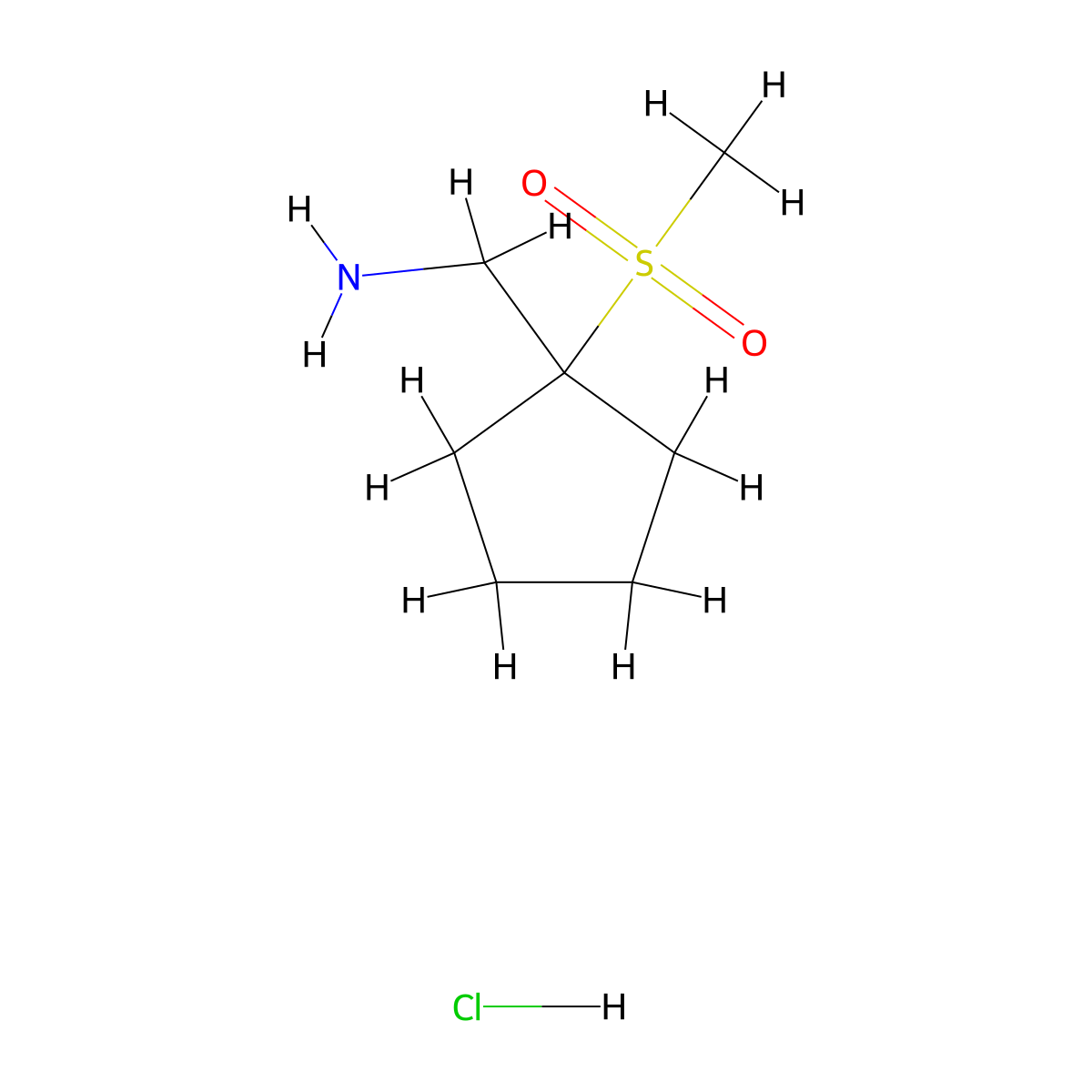 (1-Methanesulfonylcyclopentyl)methanamine hydrochloride molecular structure, CAS 1803567-26-1