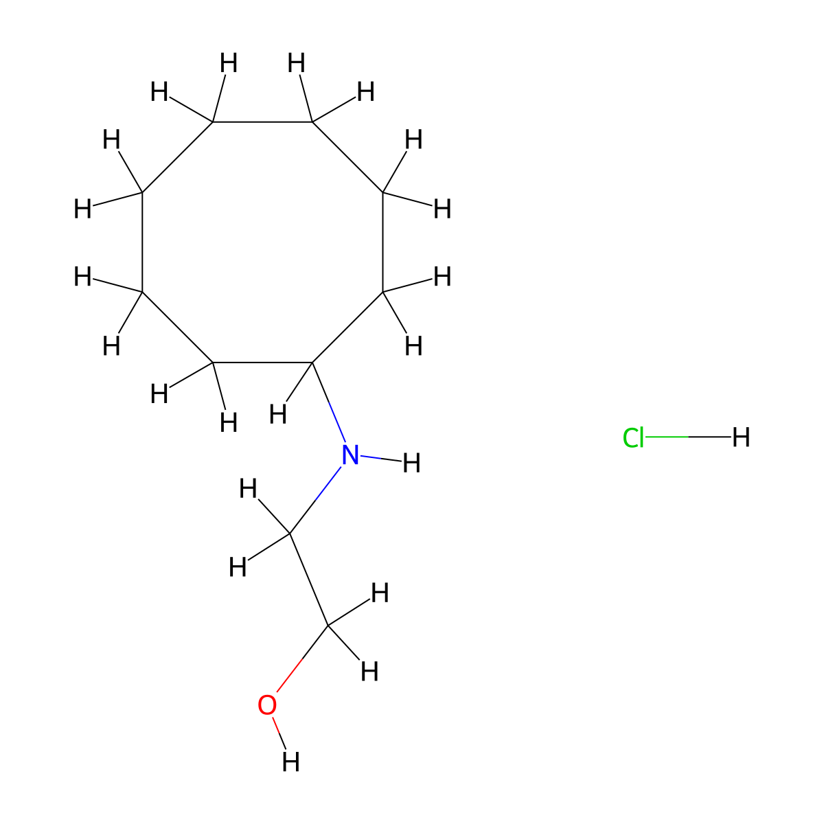 2-(Cyclooctylamino)ethan-1-ol hydrochloride molecular structure, CAS 1803567-29-4