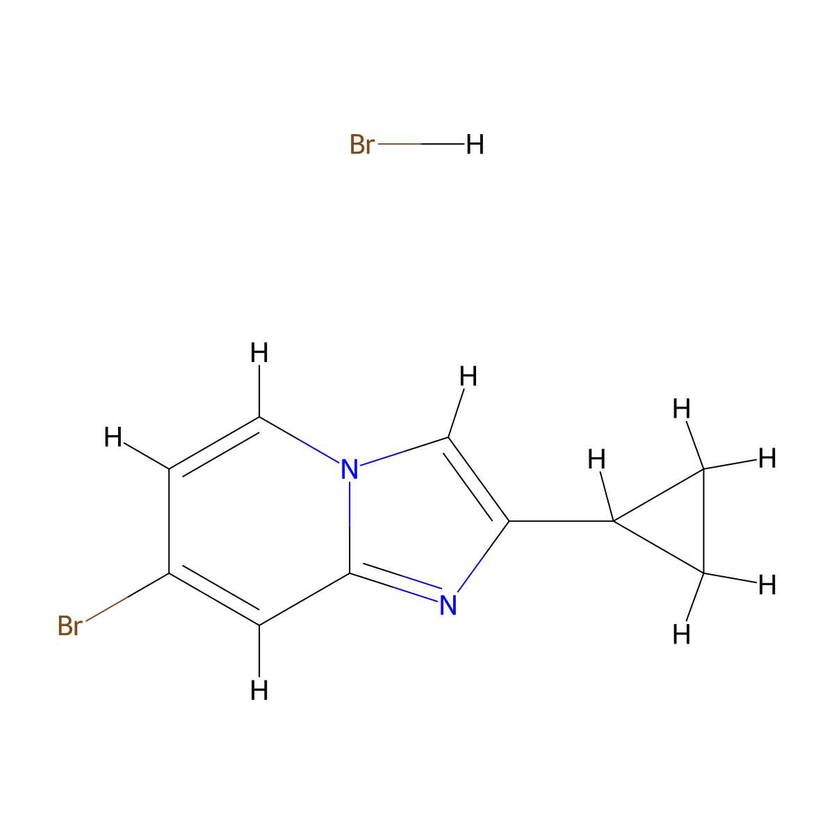 7-Bromo-2-cyclopropylimidazo[1,2-a]pyridine hydrobromide molecular structure, CAS 1803567-31-8