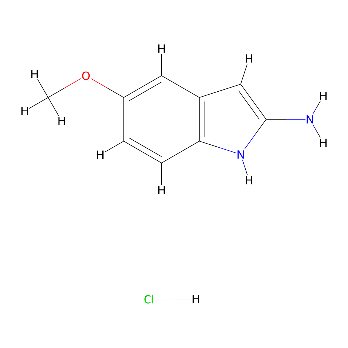 5-methoxy-1H-indol-2-amine hydrochloride molecular structure, CAS 1803567-34-1