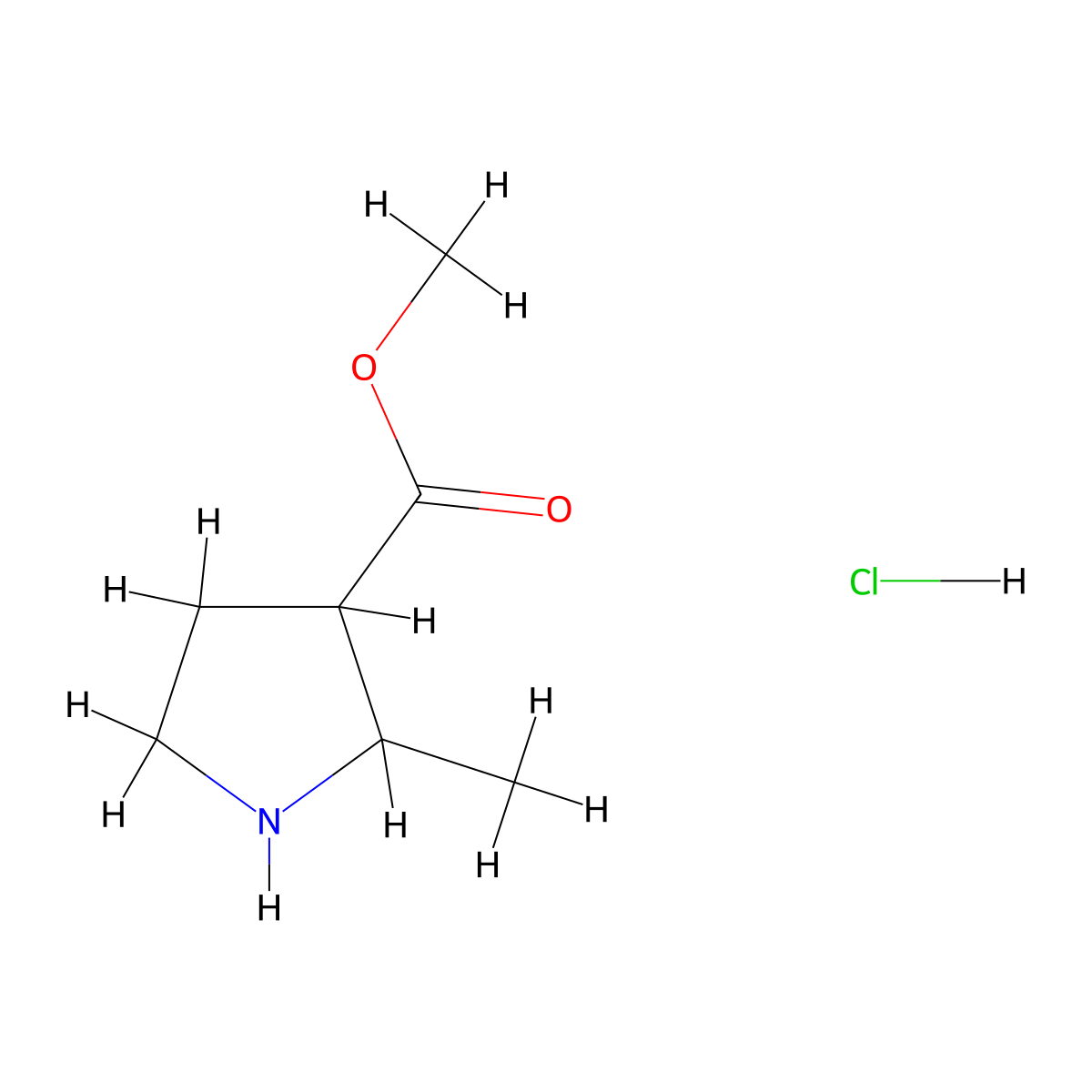 Methyl 2-methylpyrrolidine-3-carboxylate hydrochloride molecular structure, CAS 1803567-37-4