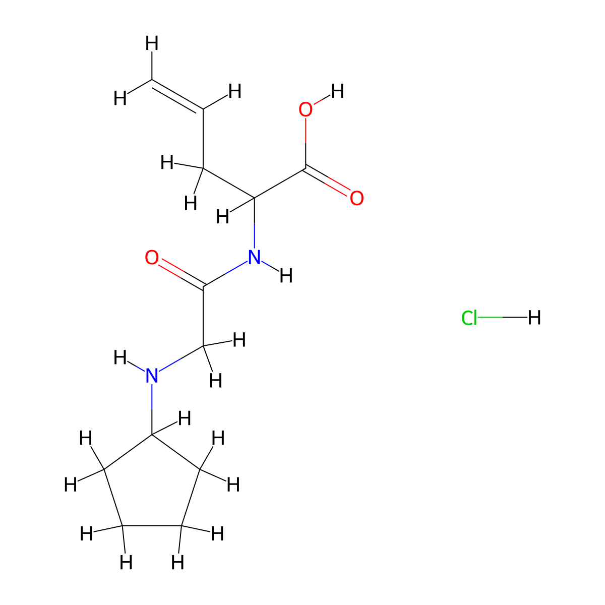 2-[2-(Cyclopentylamino)acetamido]pent-4-enoic acid hydrochloride molecular structure, CAS 1803567-38-5