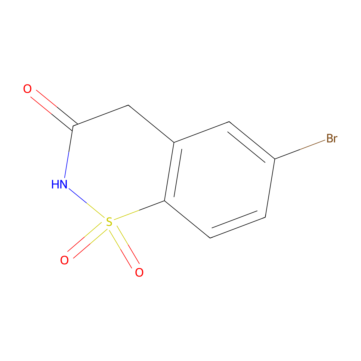 6-Bromo-2H-benzo[e][1,2]thiazin-3(4H)-one 1,1-dioxide molecular structure, CAS 1803567-42-1