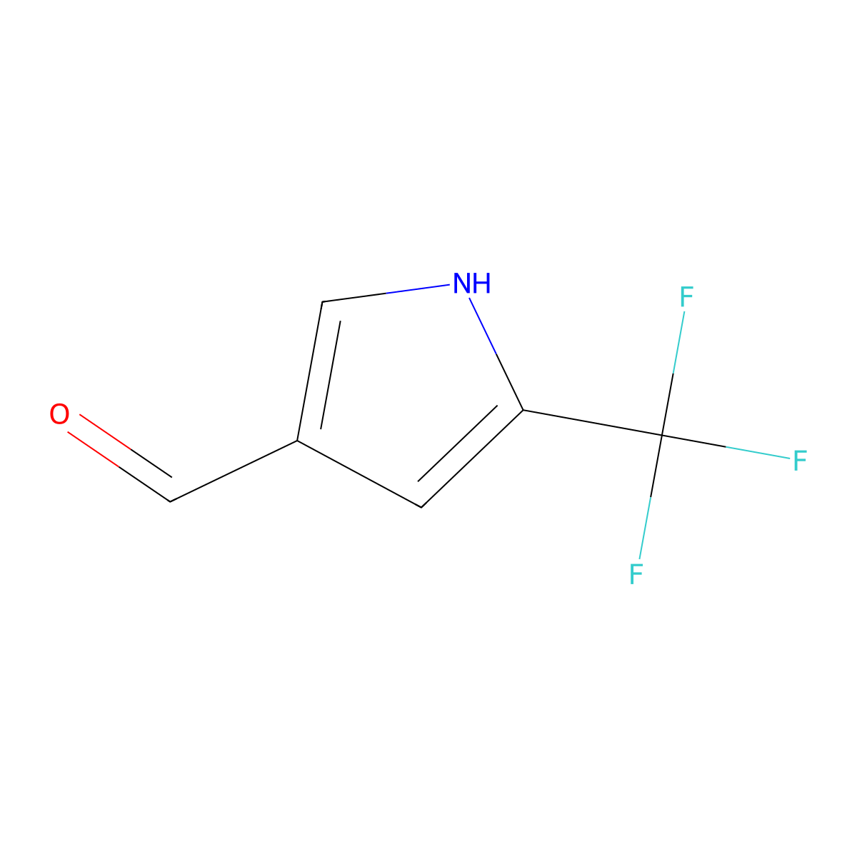 5-(trifluoromethyl)-1H-pyrrole-3-carbaldehyde molecular structure, CAS 1803567-44-3