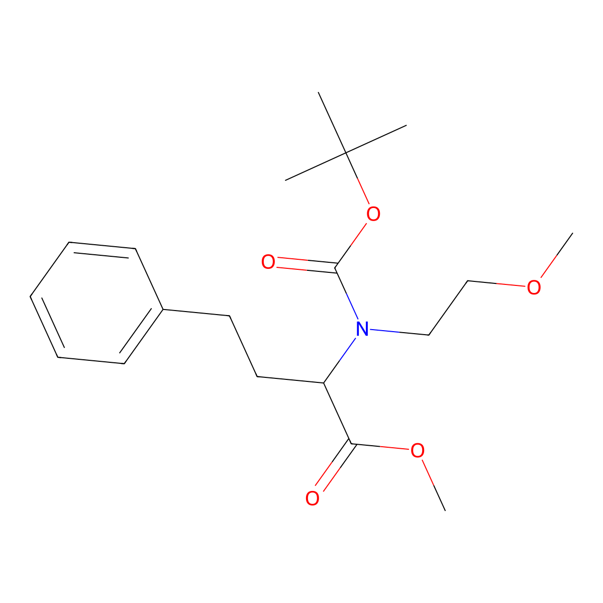 Methyl 2-{[(tert-butoxy)carbonyl](2-methoxyethyl)amino}-4-phenylbutanoate molecular structure, CAS 1803567-49-8