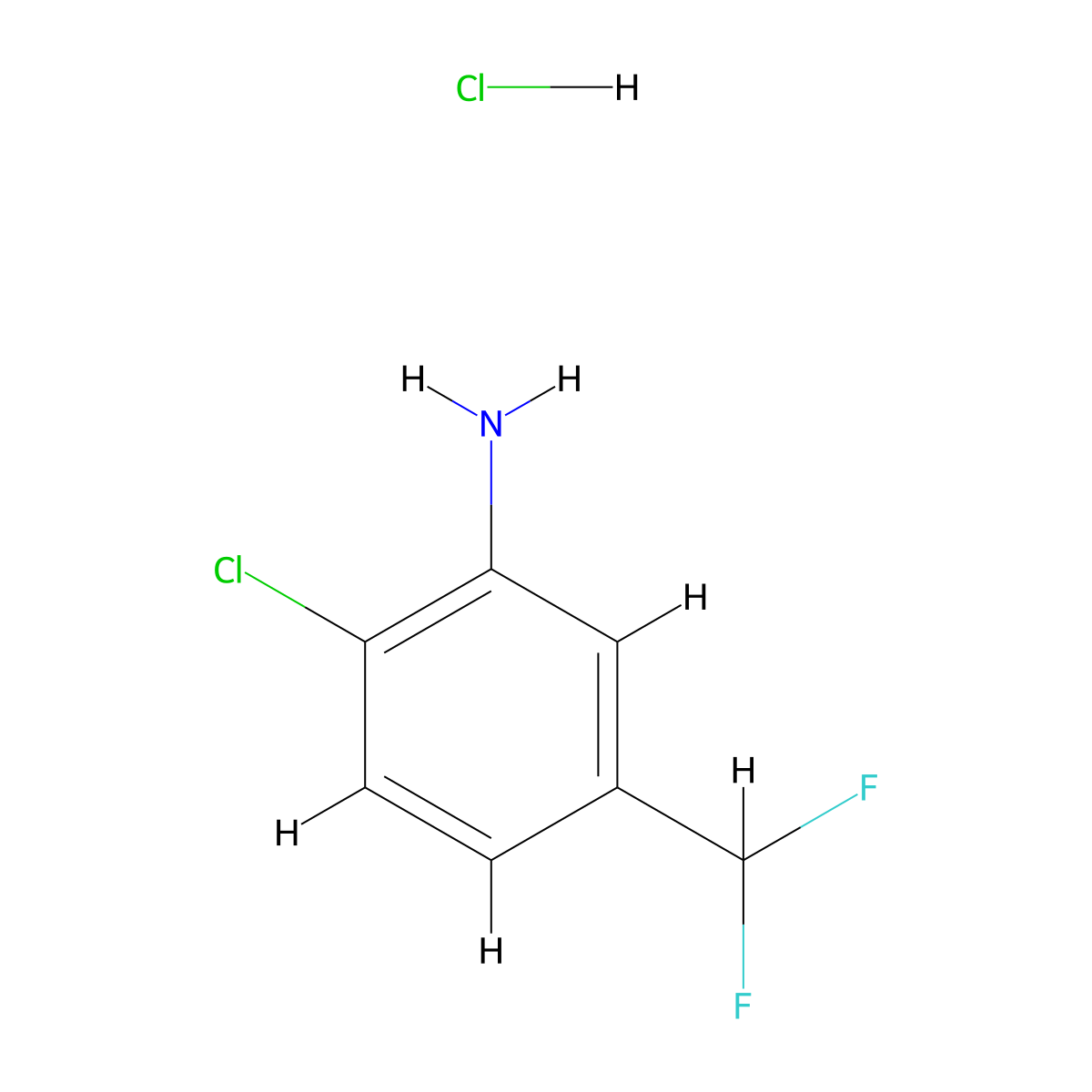 2-Chloro-5-(difluoromethyl)aniline hydrochloride molecular structure, CAS 1803567-53-4