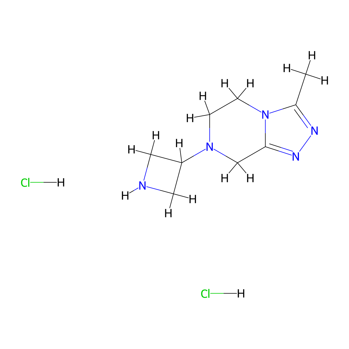 3-{3-methyl-5H,6H,7H,8H-[1,2,4]triazolo[4,3-a]pyrazin-7-yl}azetidine dihydrochloride molecular structure, CAS 1803567-55-6