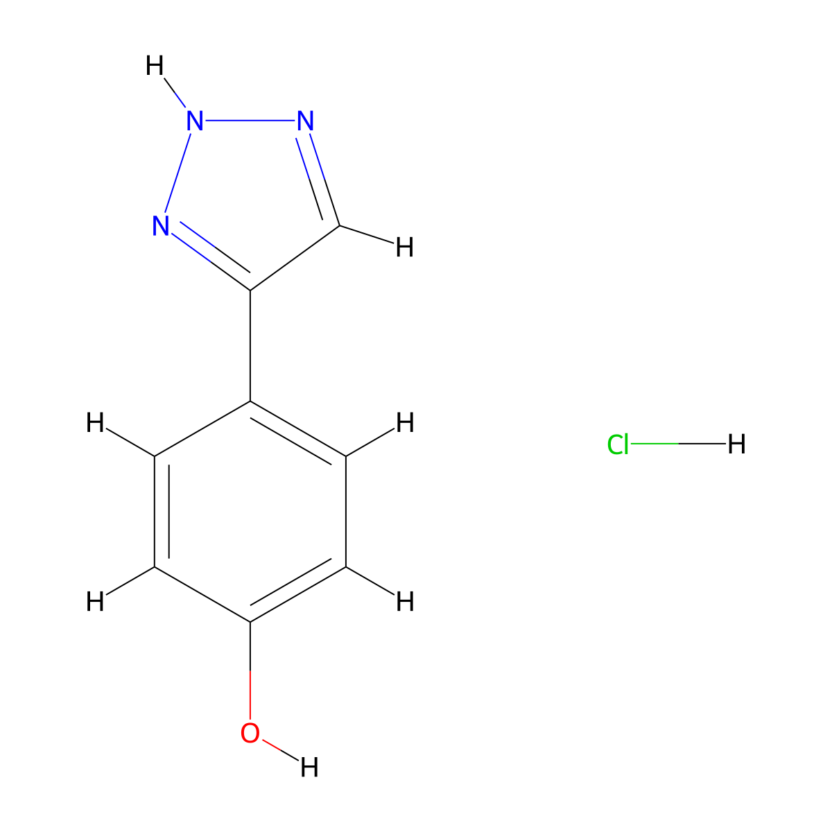 4-(1H-1,2,3-triazol-4-yl)phenol hydrochloride molecular structure, CAS 1803570-12-8