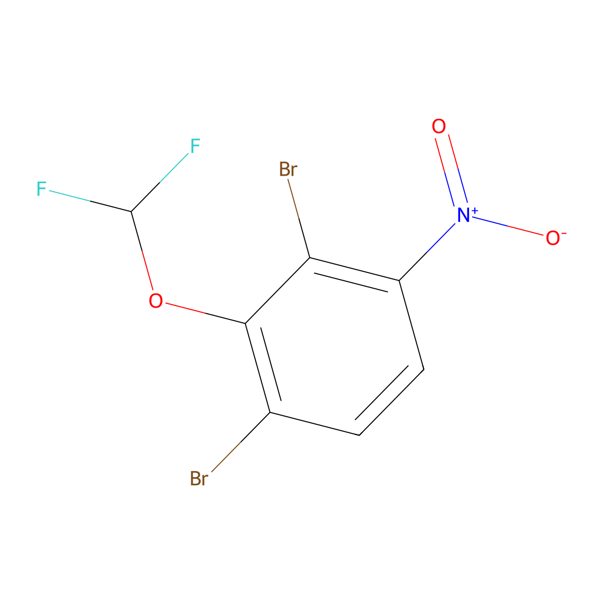 1,3-Dibromo-2-(difluoromethoxy)-4-nitrobenzene molecular structure, CAS 1803570-13-9