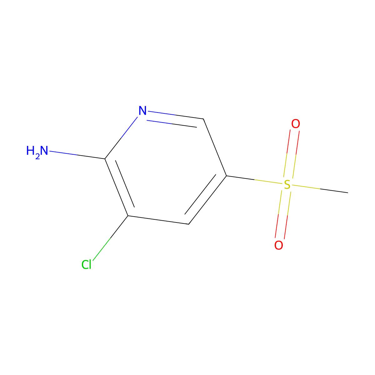 3-Chloro-5-methanesulfonylpyridin-2-amine molecular structure, CAS 1803570-22-0