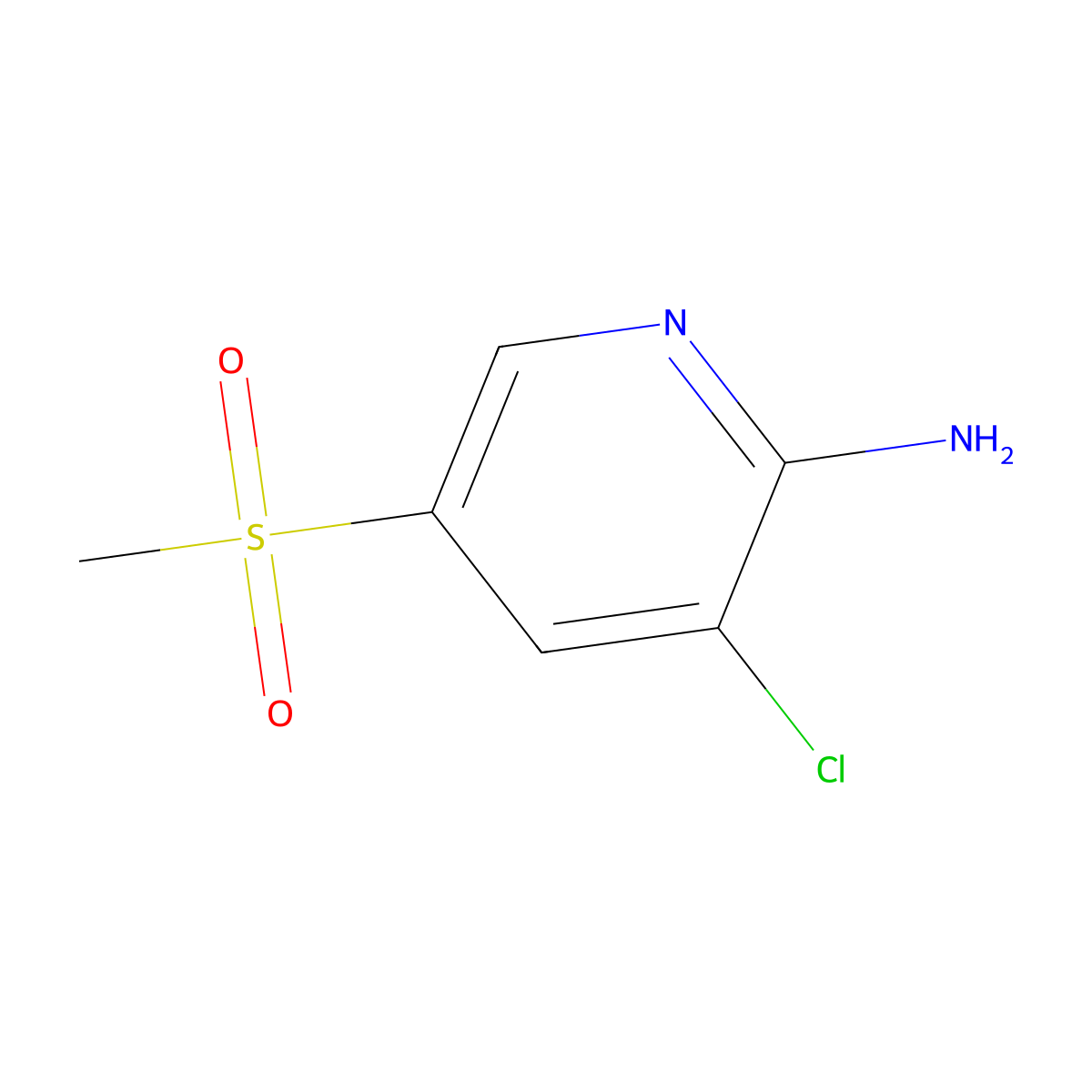 3-Chloro-5-methanesulfonylpyridin-2-amine molecular structure, CAS 1803570-22-0