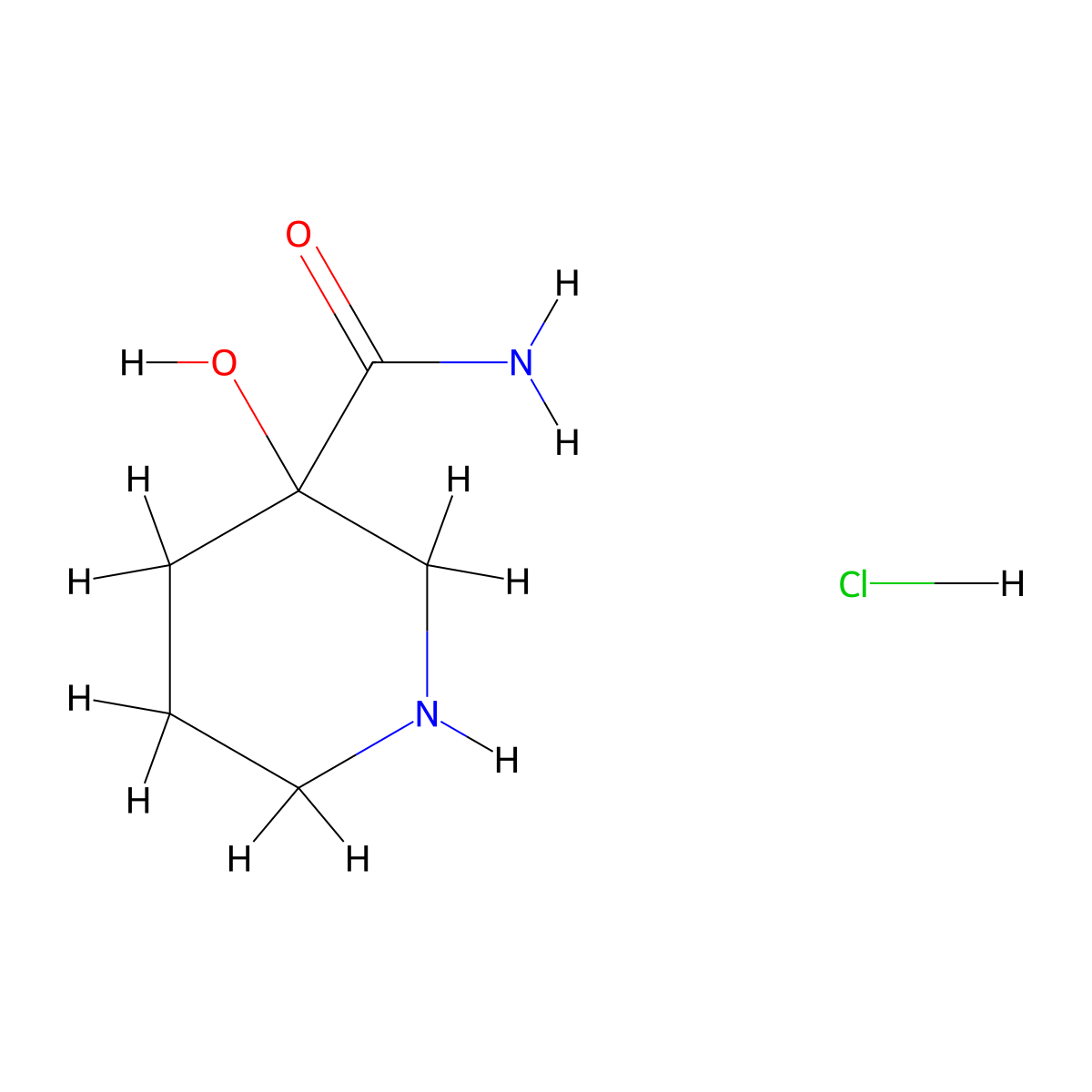 3-Hydroxypiperidine-3-carboxamide hydrochloride molecular structure, CAS 1803570-33-3