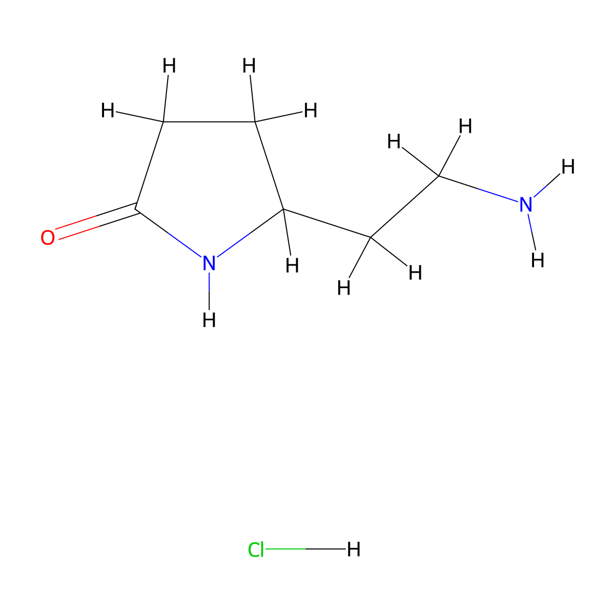 5-(2-Aminoethyl)pyrrolidin-2-one hydrochloride molecular structure, CAS 1803570-39-9