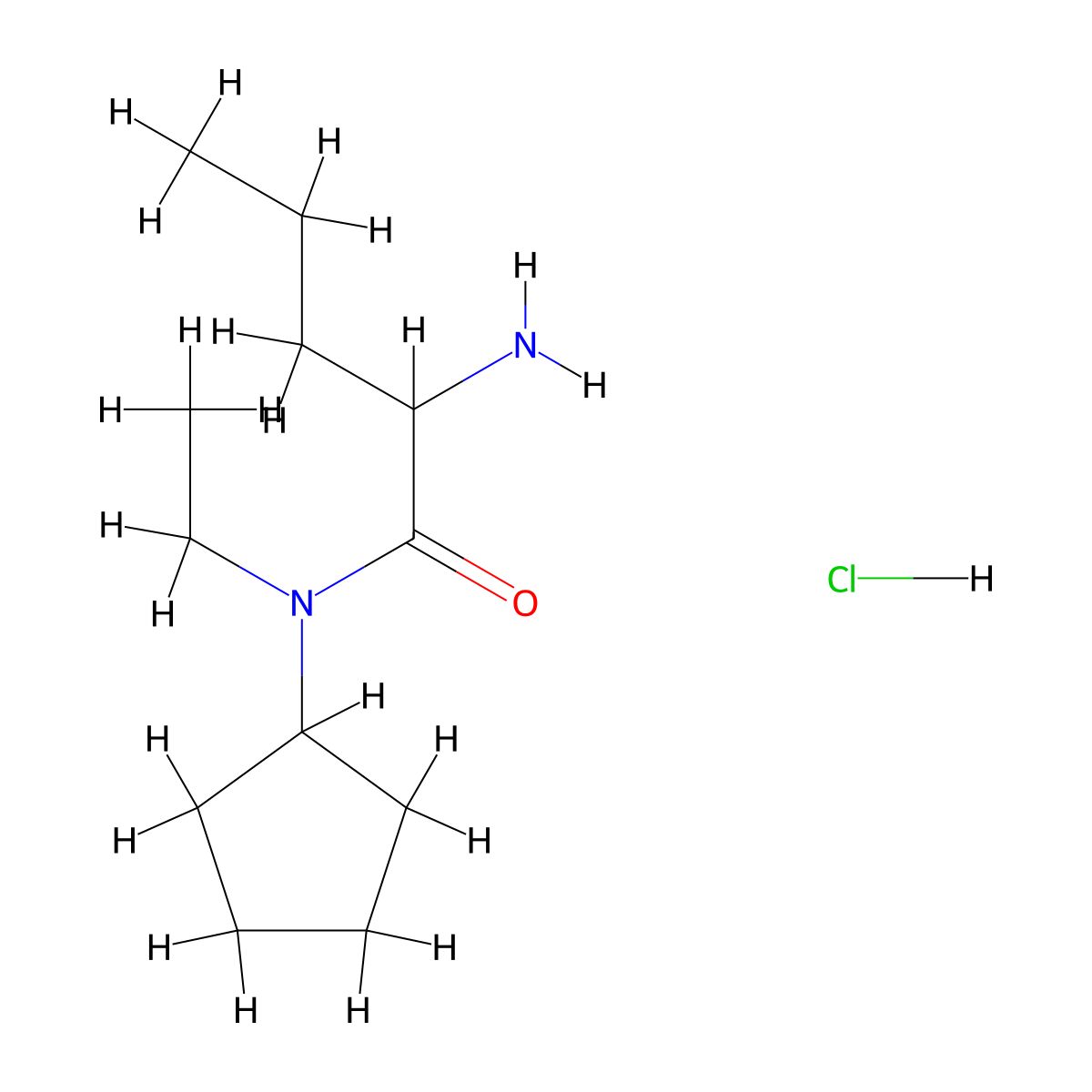 2-amino-N-cyclopentyl-N-ethylpentanamide hydrochloride molecular structure, CAS 1803570-41-3
