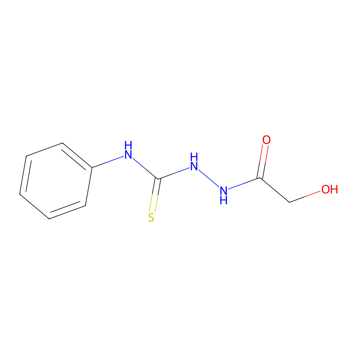 2-hydroxy-N-[(phenylcarbamothioyl)amino]acetamide molecular structure, CAS 1803570-47-9