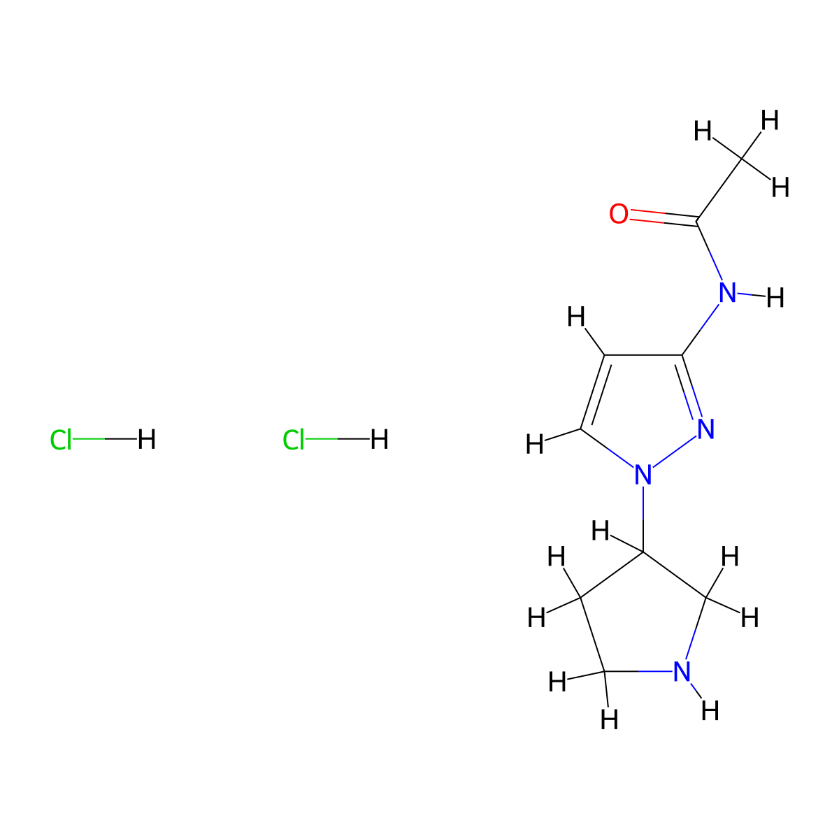 N-[1-(pyrrolidin-3-yl)-1H-pyrazol-3-yl]acetamide dihydrochloride molecular structure, CAS 1803570-53-7
