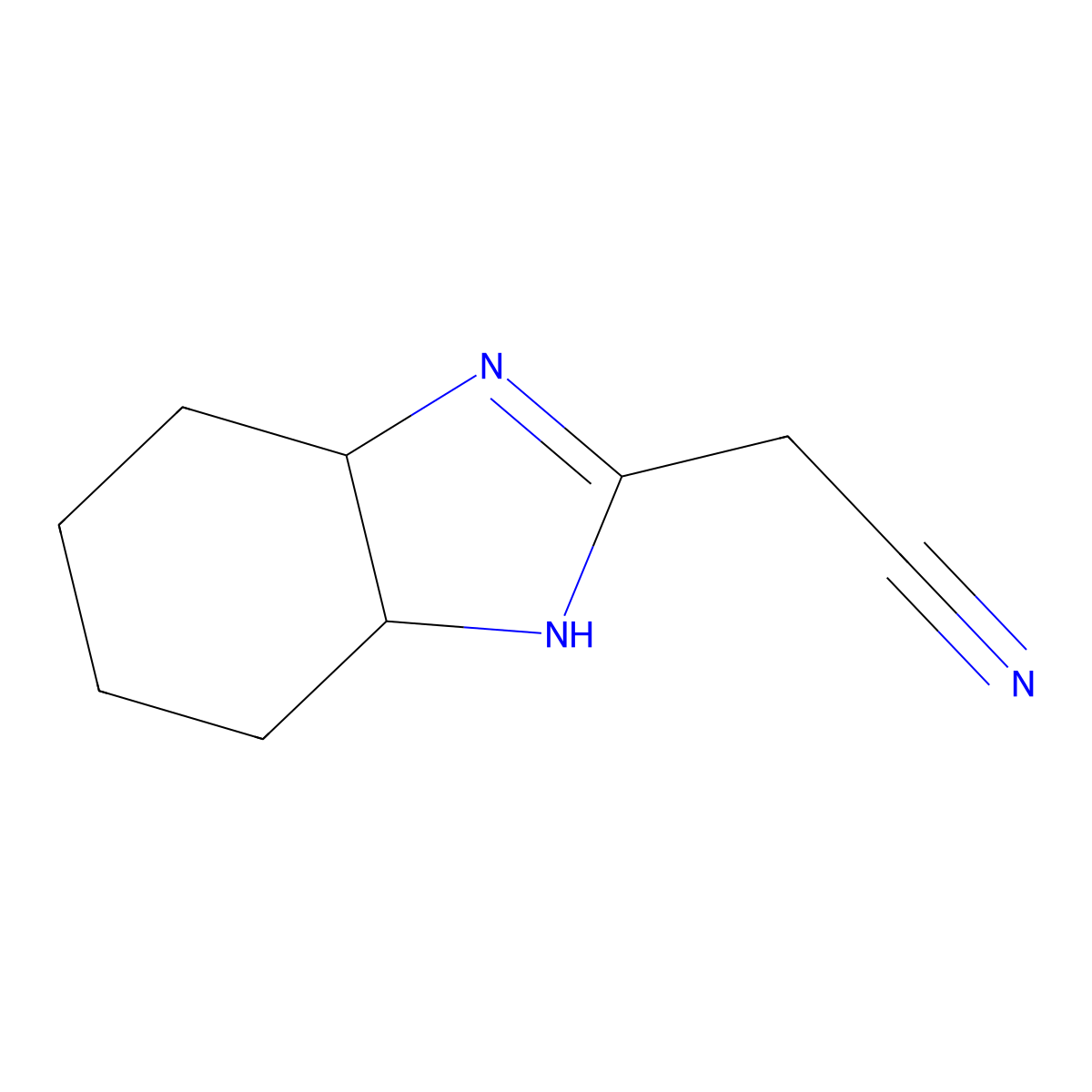 2-(3a,4,5,6,7,7a-hexahydro-1H-1,3-benzodiazol-2-yl)acetonitrile molecular structure, CAS 1803570-58-2