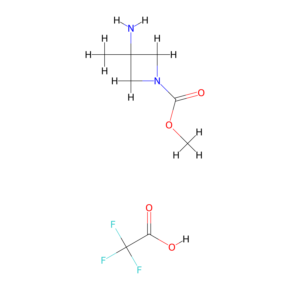 Trifluoroacetic acid methyl 3-amino-3-methylazetidine-1-carboxylate molecular structure, CAS 1803570-69-5