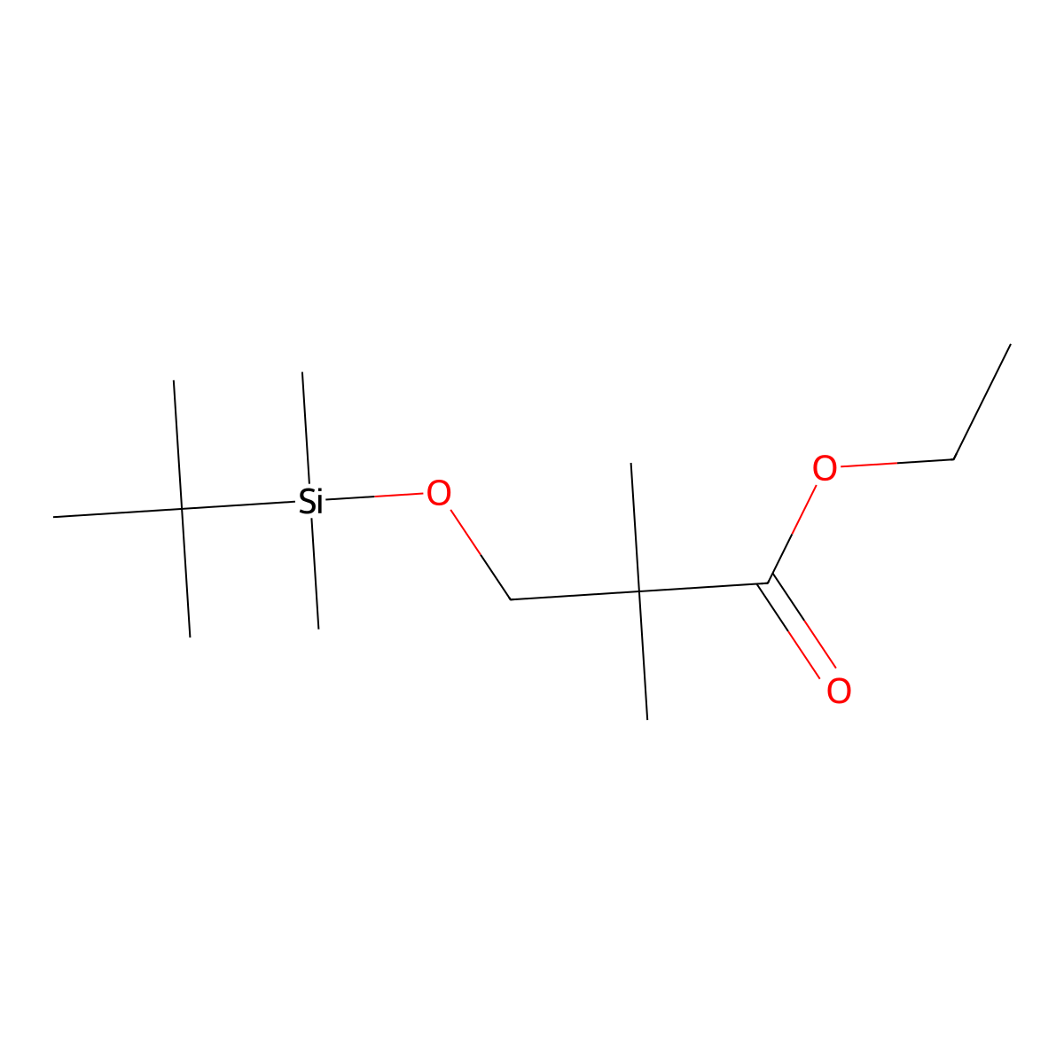 Ethyl 3-[(tert-butyldimethylsilyl)oxy]-2,2-dimethylpropanoate molecular structure, CAS 1803571-09-6