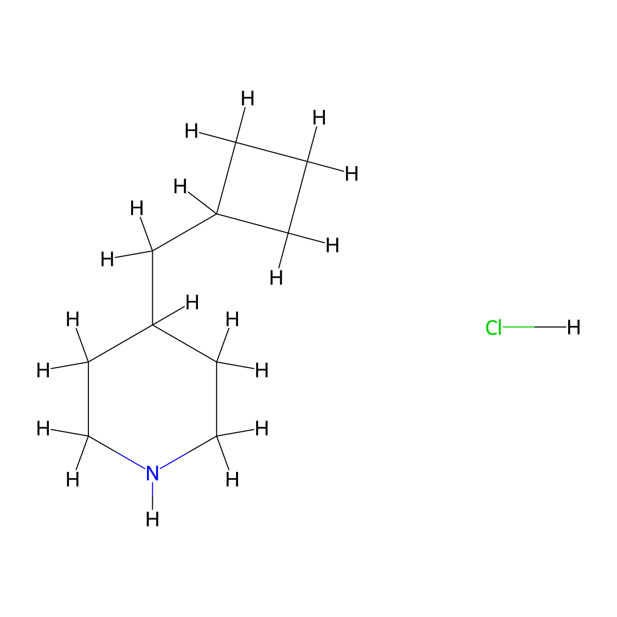 4-(Cyclobutylmethyl)piperidine hydrochloride molecular structure, CAS 1803571-12-1