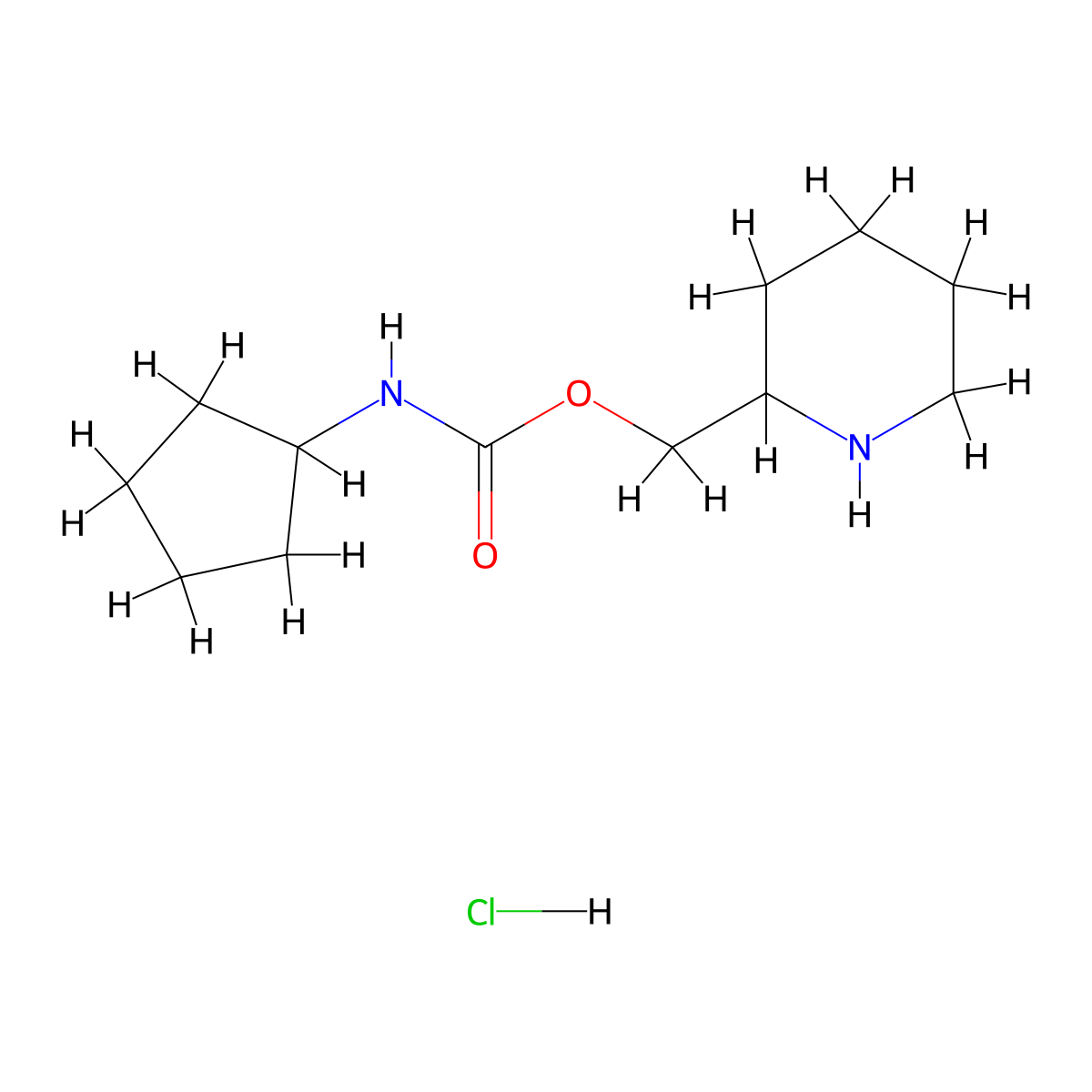 piperidin-2-ylmethyl N-cyclopentylcarbamate hydrochloride molecular structure, CAS 1803571-17-6