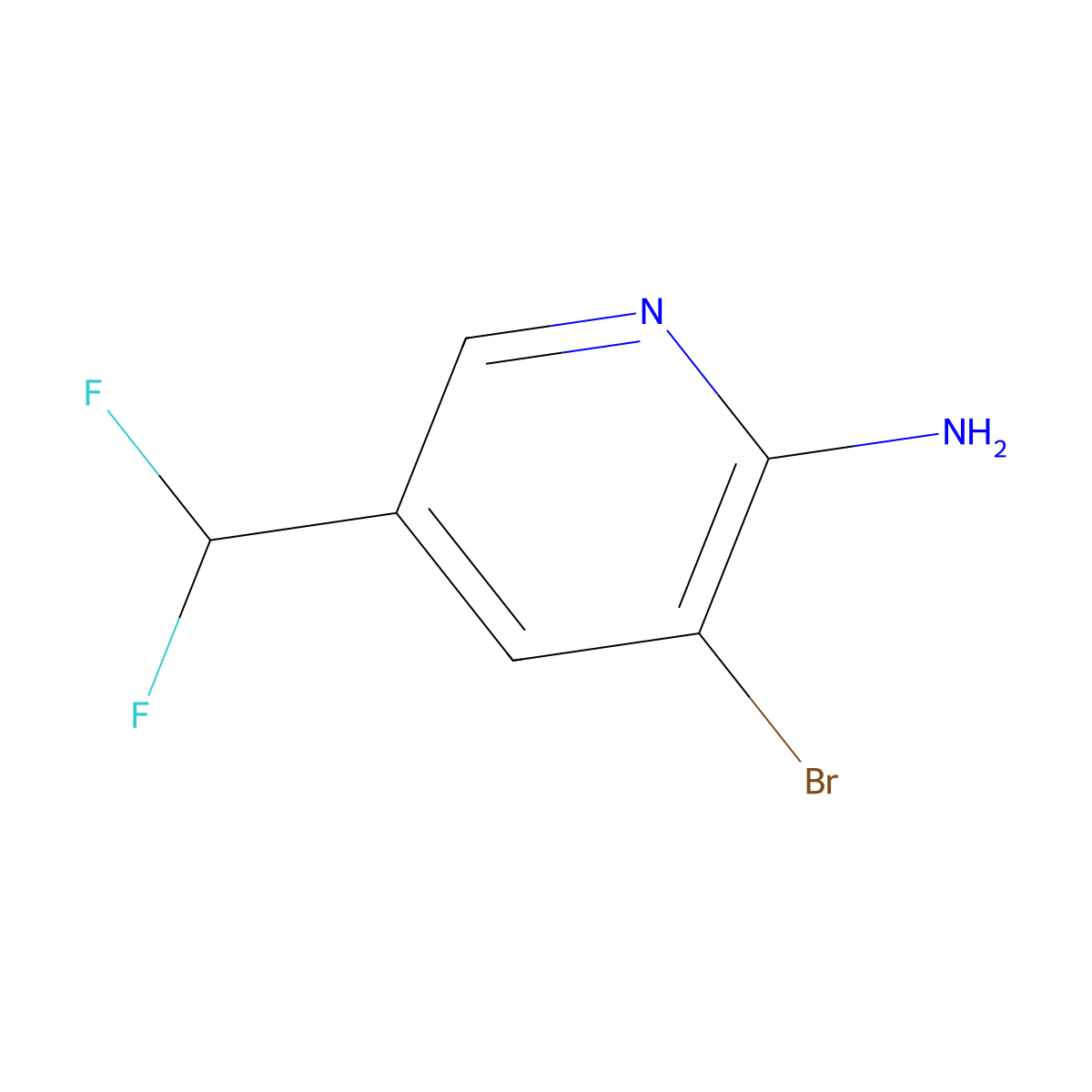 3-Bromo-5-(difluoromethyl)pyridin-2-amine molecular structure, CAS 1803571-23-4